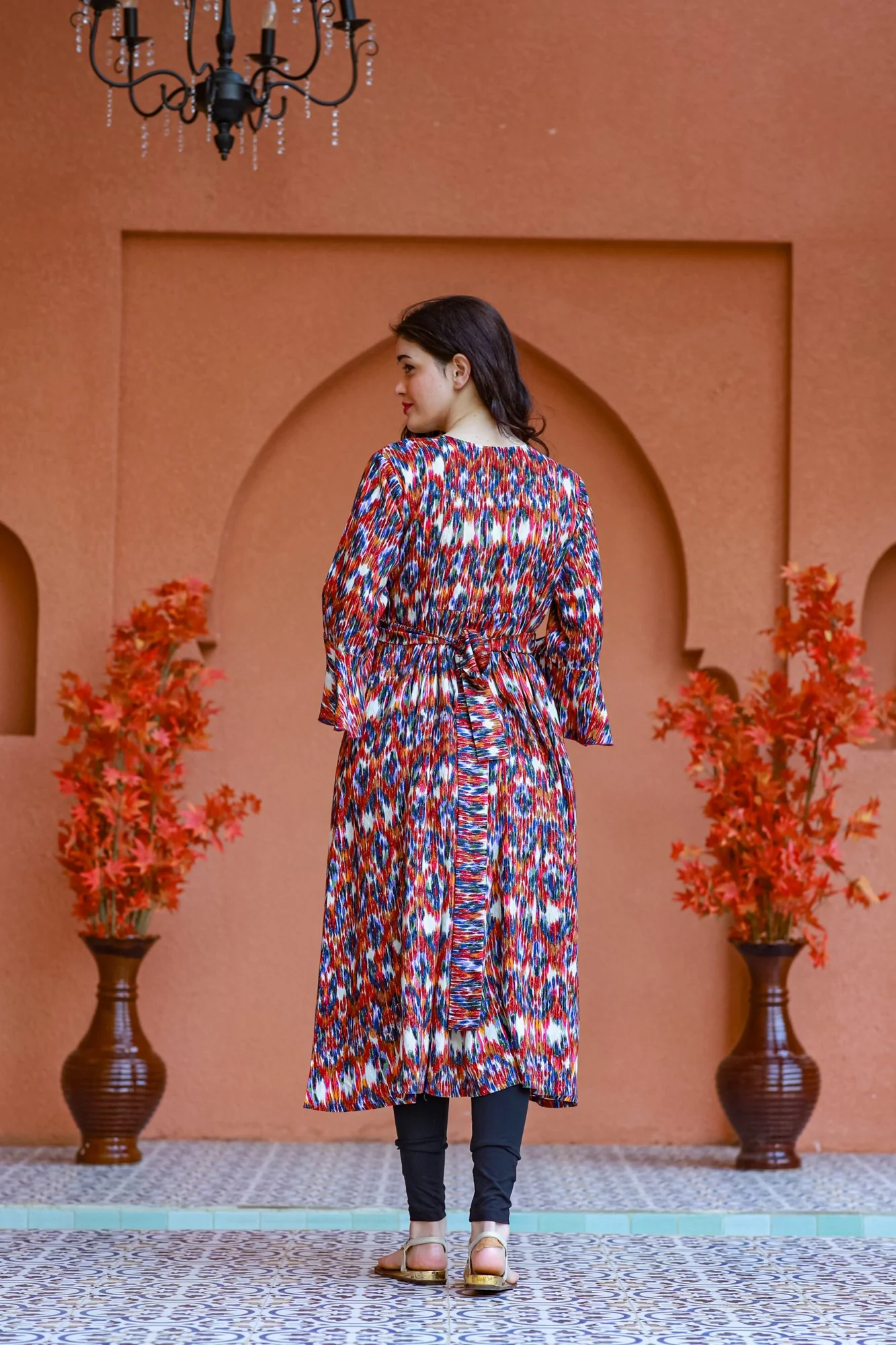 Ikat Mesh Maternity & Nursing Dress - Chenance