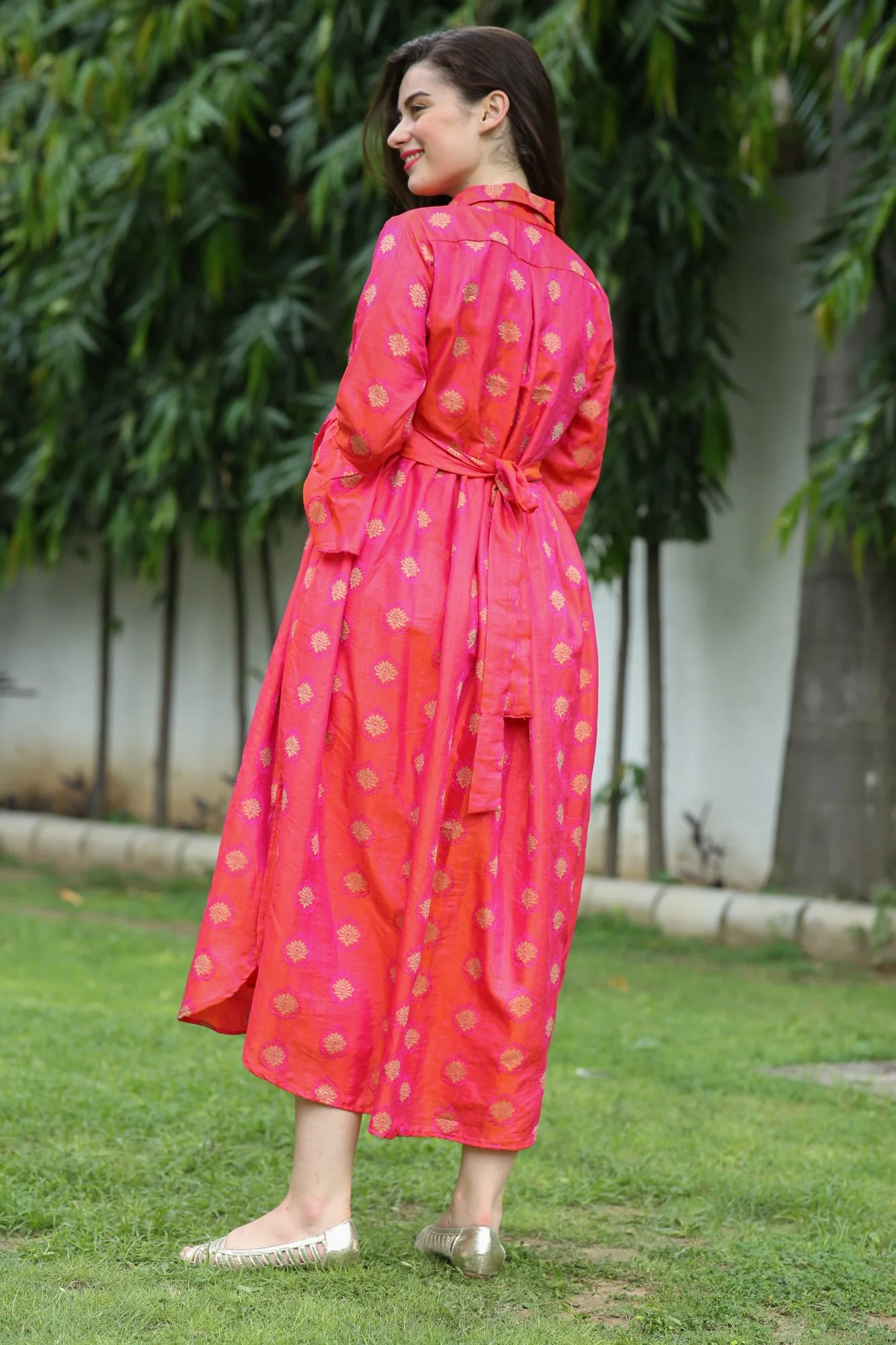 Red Luxe Maternity and Nursing Kurta Dress - Chenance
