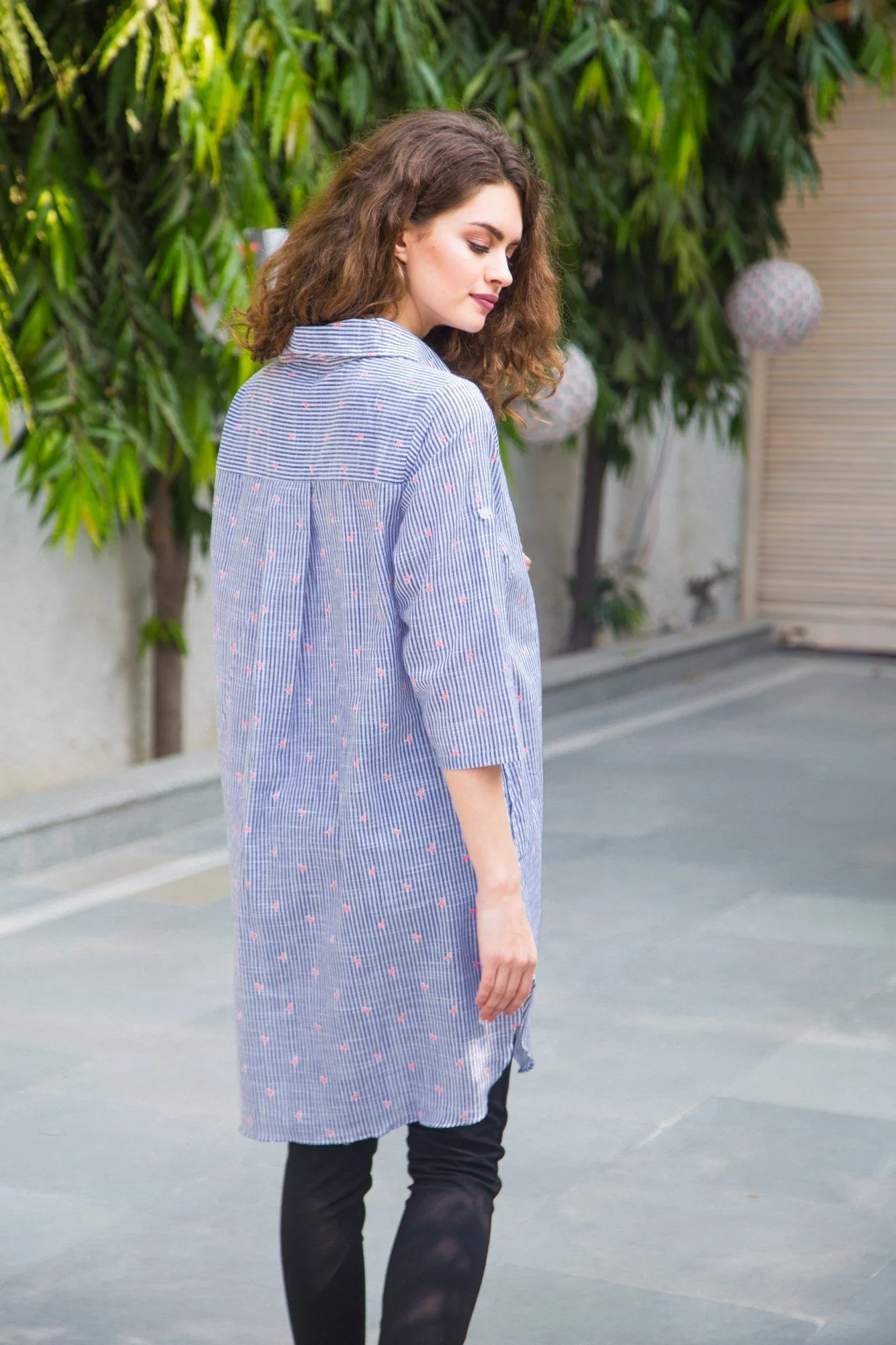 Striped Bird Maternity & Nursing Shirt Dress - Chenance