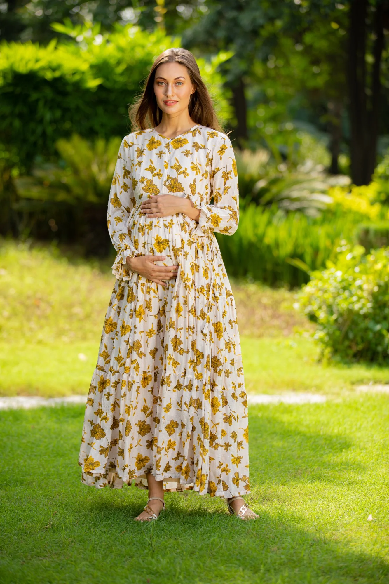 Calm Canary Maternity & Nursing Layer Dress - Chenance