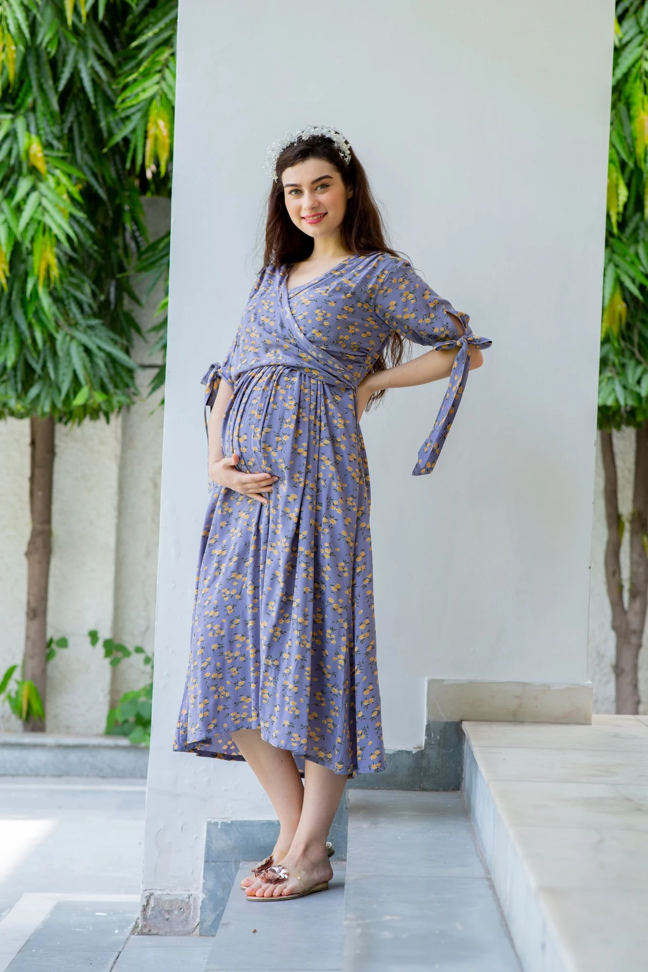 Mulberry Maternity & Nursing Midi Wrap Dress - Chenance