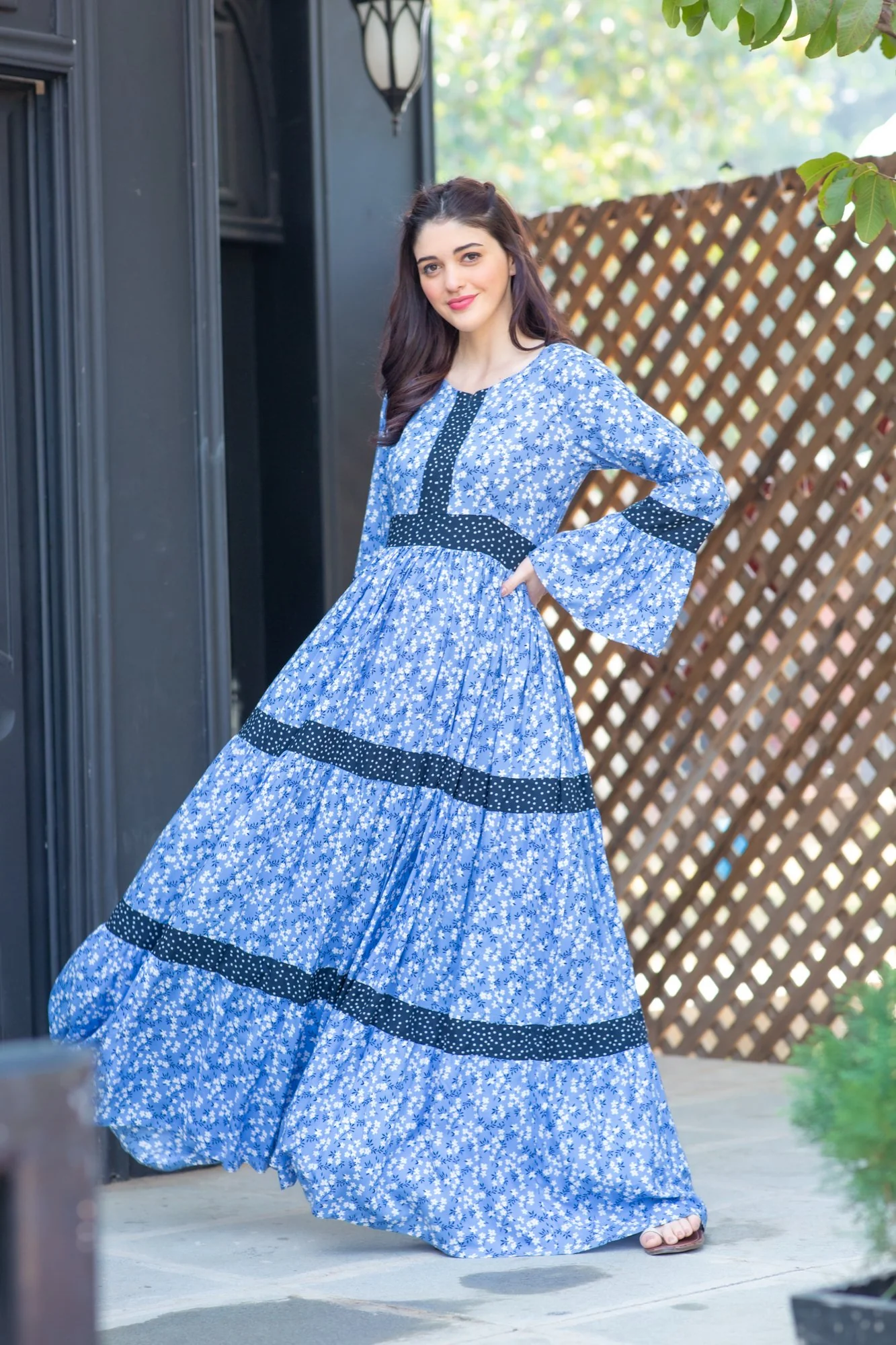 Lavender Floral Maternity & Nursing Dress - Chenance