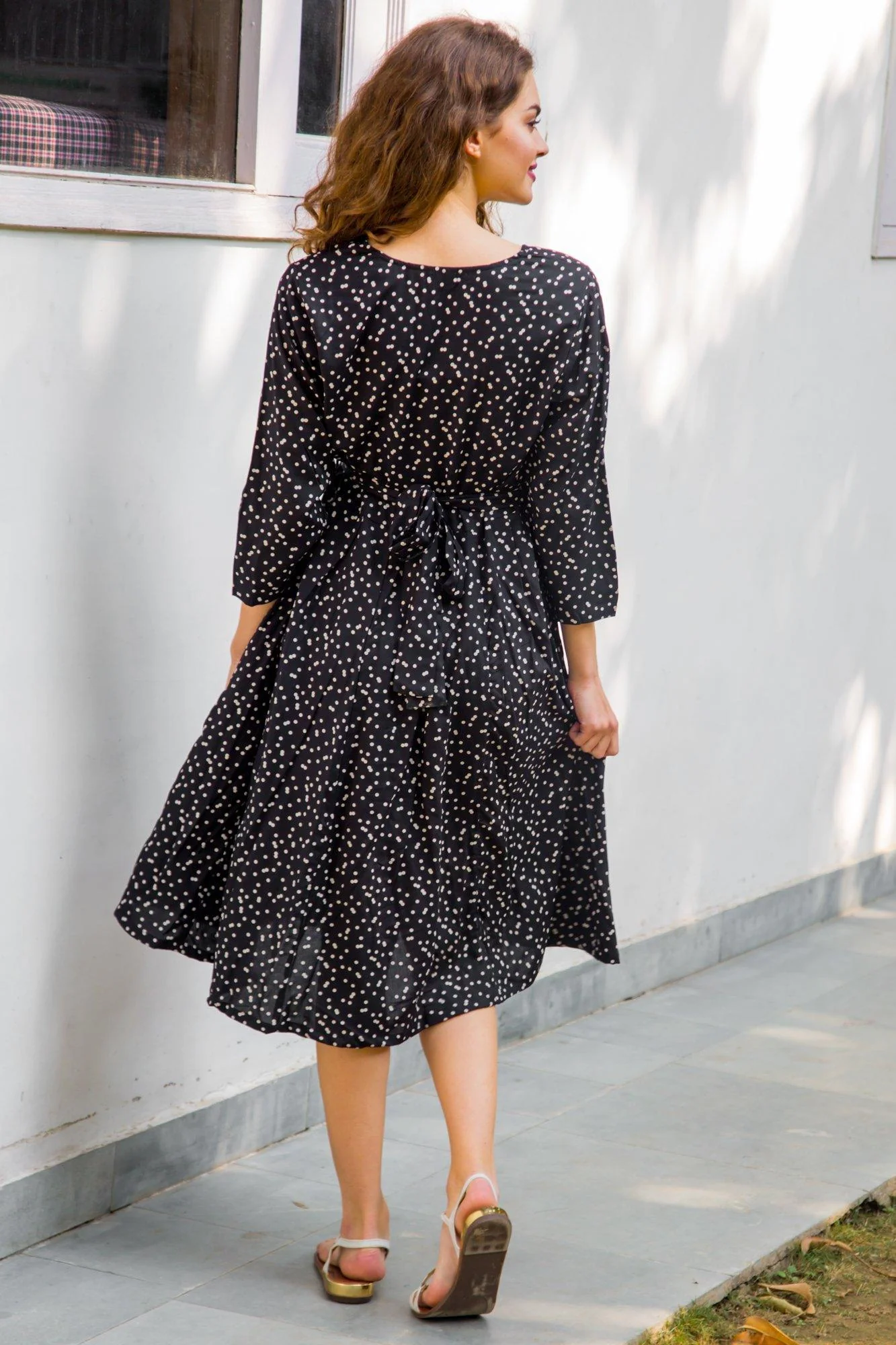 Scattered Polka Maternity & Nursing Dress - Chenance