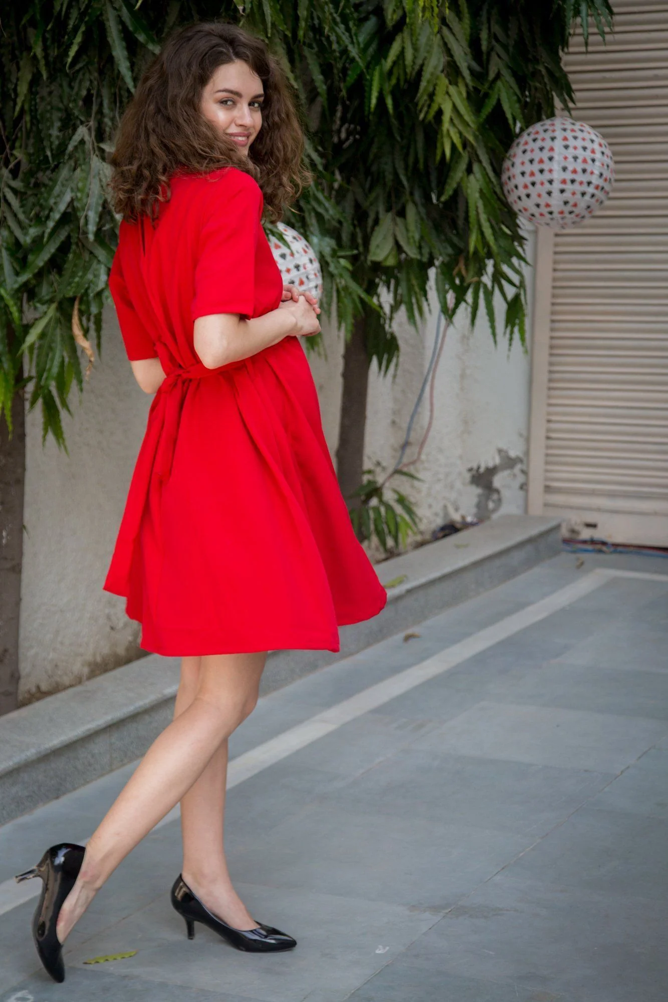 Luxe Berry Crepe Maternity Swing Dress - Chenance