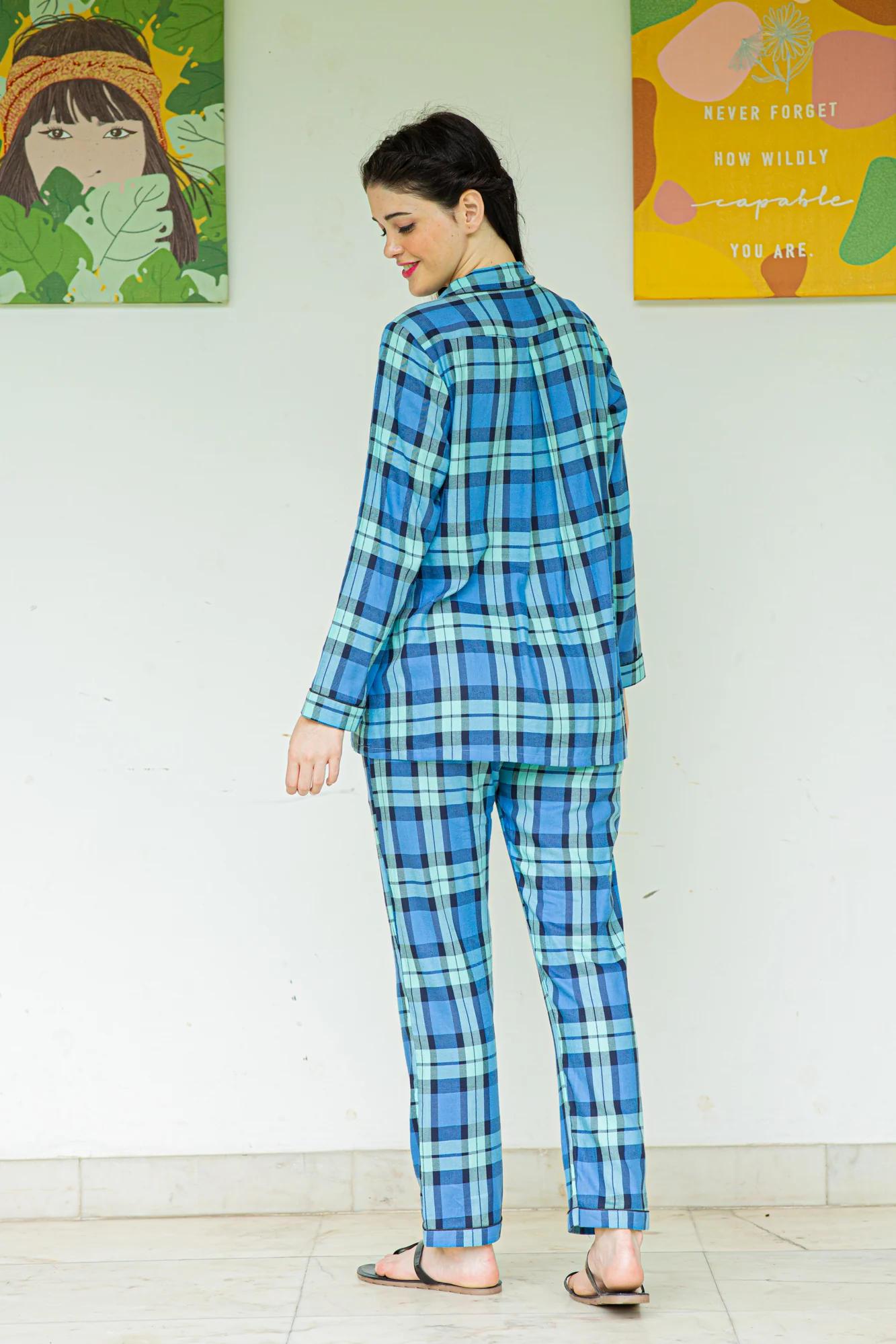 Playful Blue Maternity & Nursing Night Suit Set - Chenance