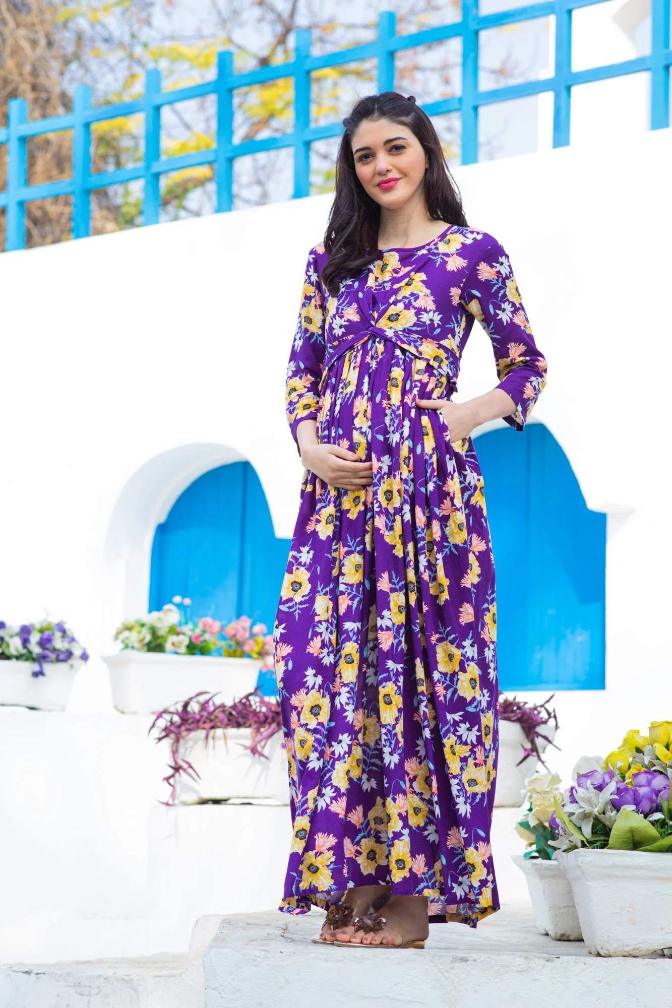 Pretty Violet Maternity Knot Dress - Chenance