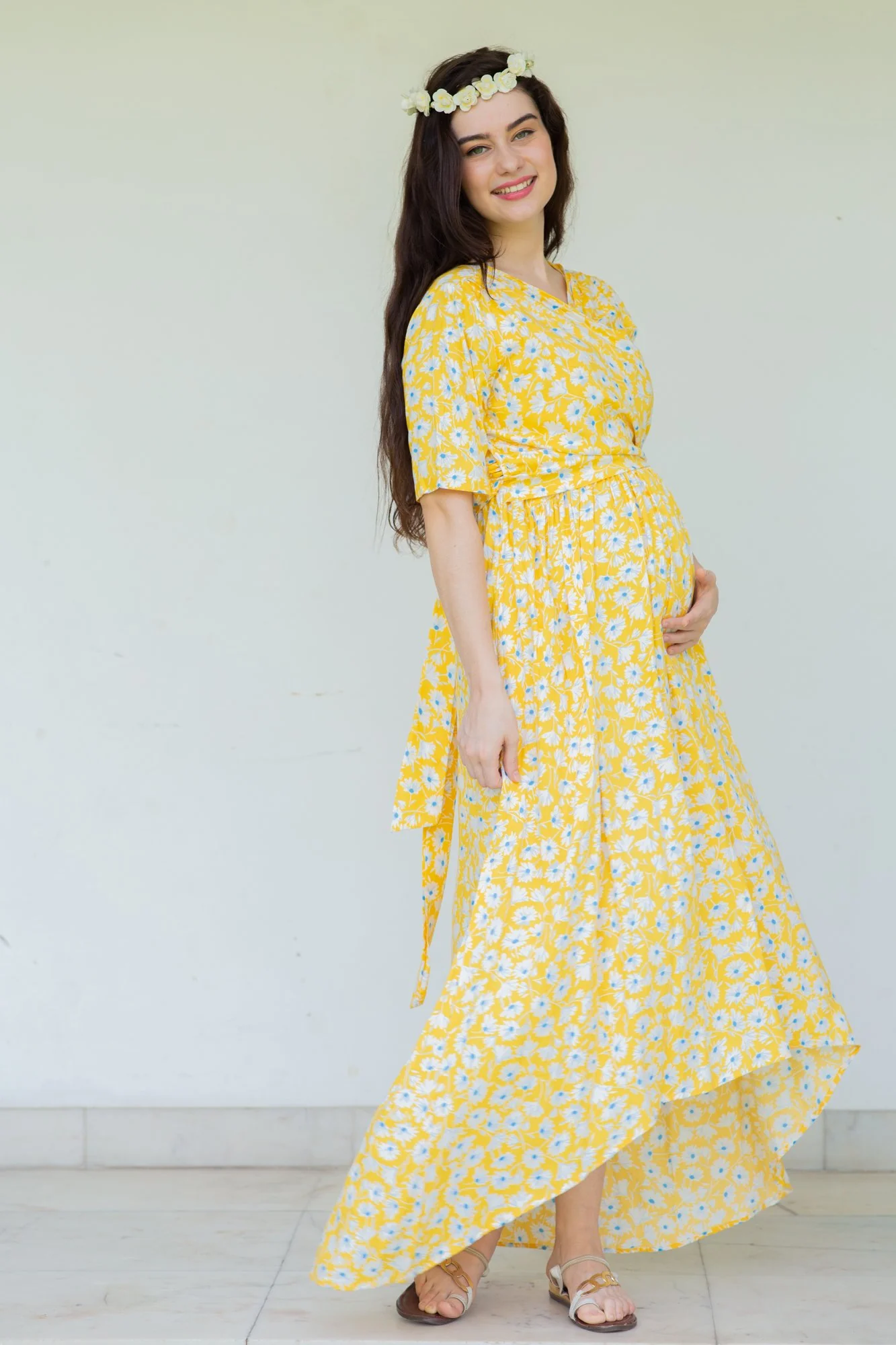 Sunny Maternity & Nursing Hi- Low Wrap Dress - Chenance