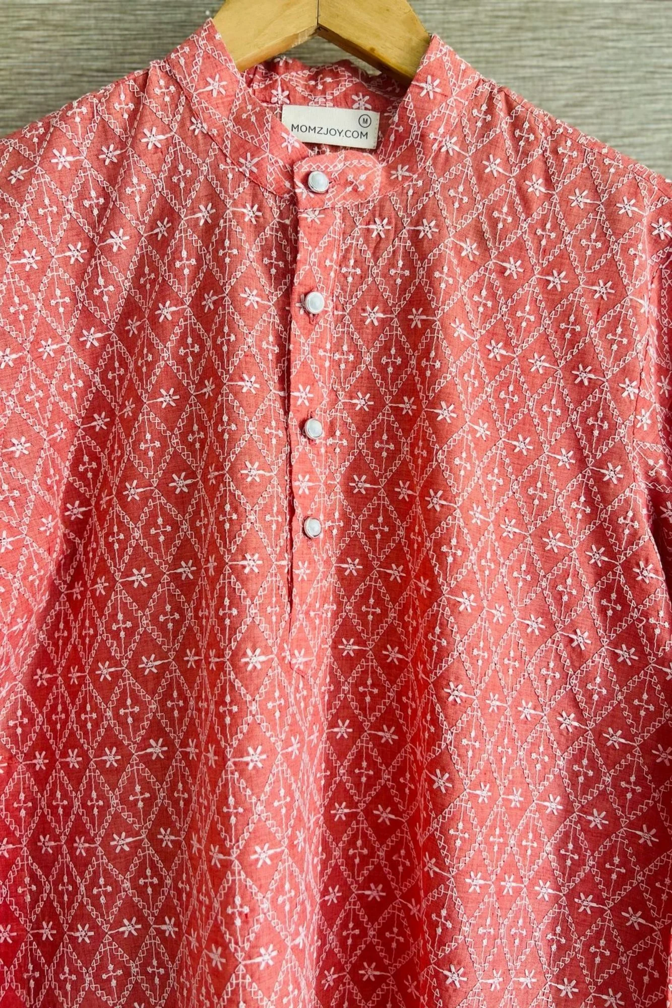 Men Cheery Peach Kurta Sets (2pc) - Chenance