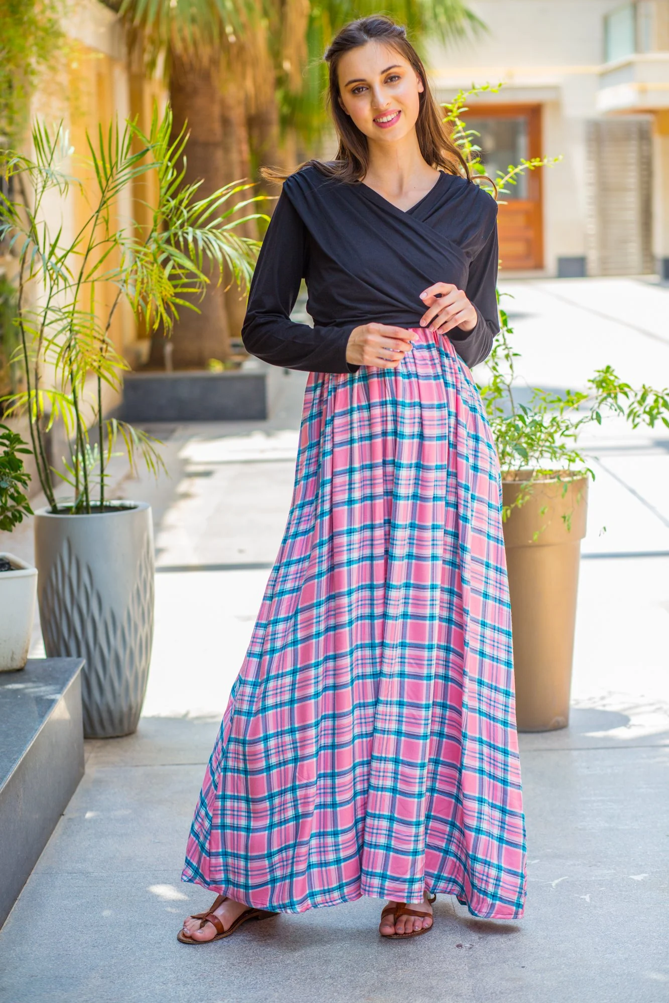 Pink Rouge Maternity & Nursing Wrap Dress - Chenance