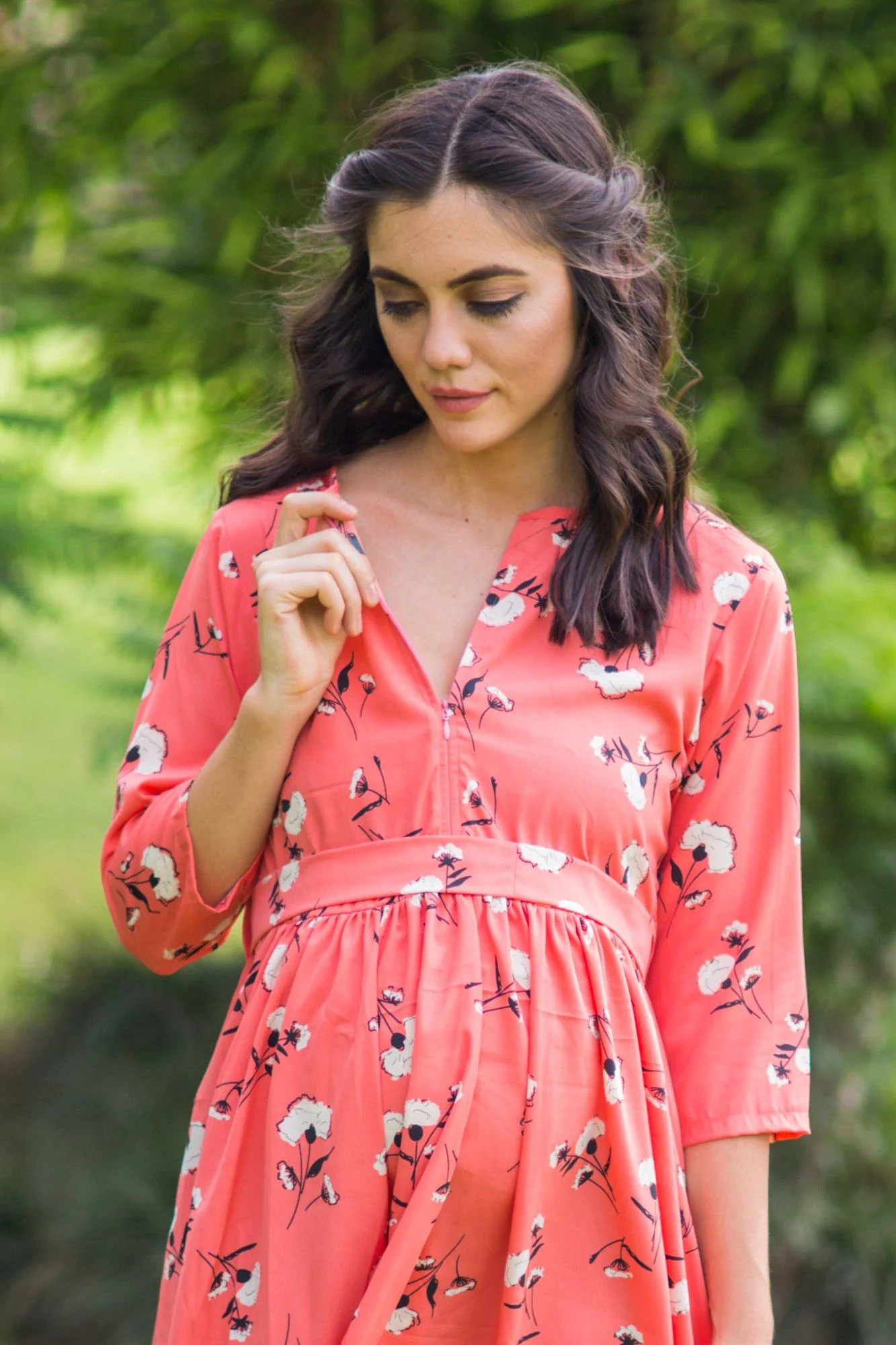 Happy Peach Maternity & Nursing Dress - Chenance