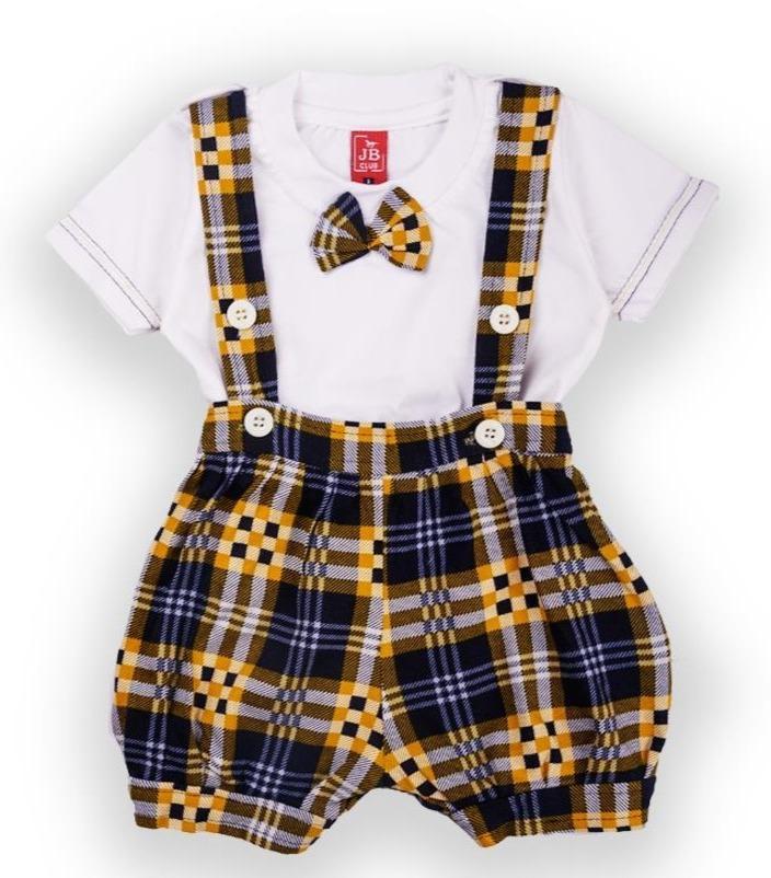 Yellow Plaid Unisex Shorts Set (0-18m) - Chenance