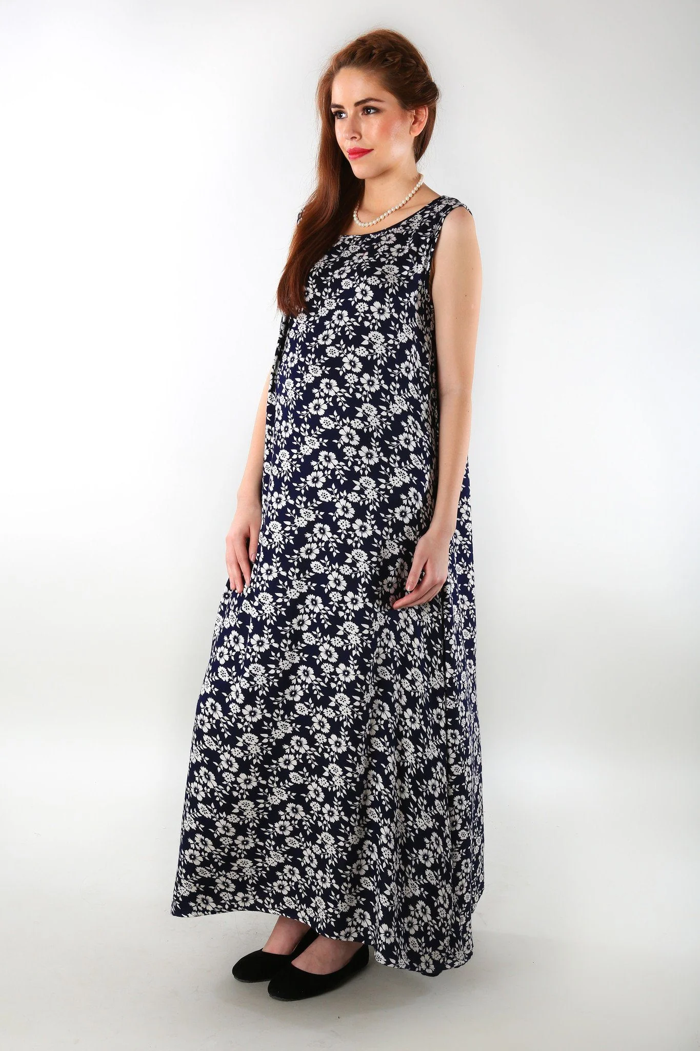 Printed Twill Flair Maternity Dress - Chenance