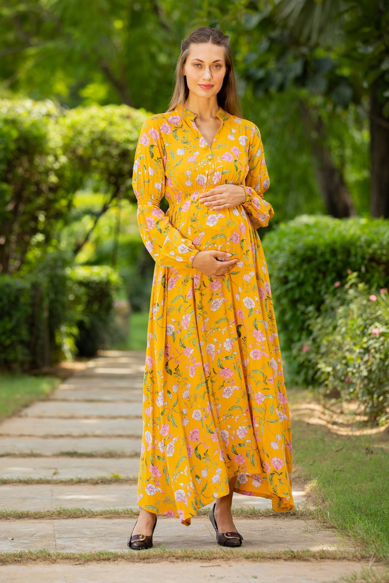 Honey Blossom Floral Maternity Dress - Chenance