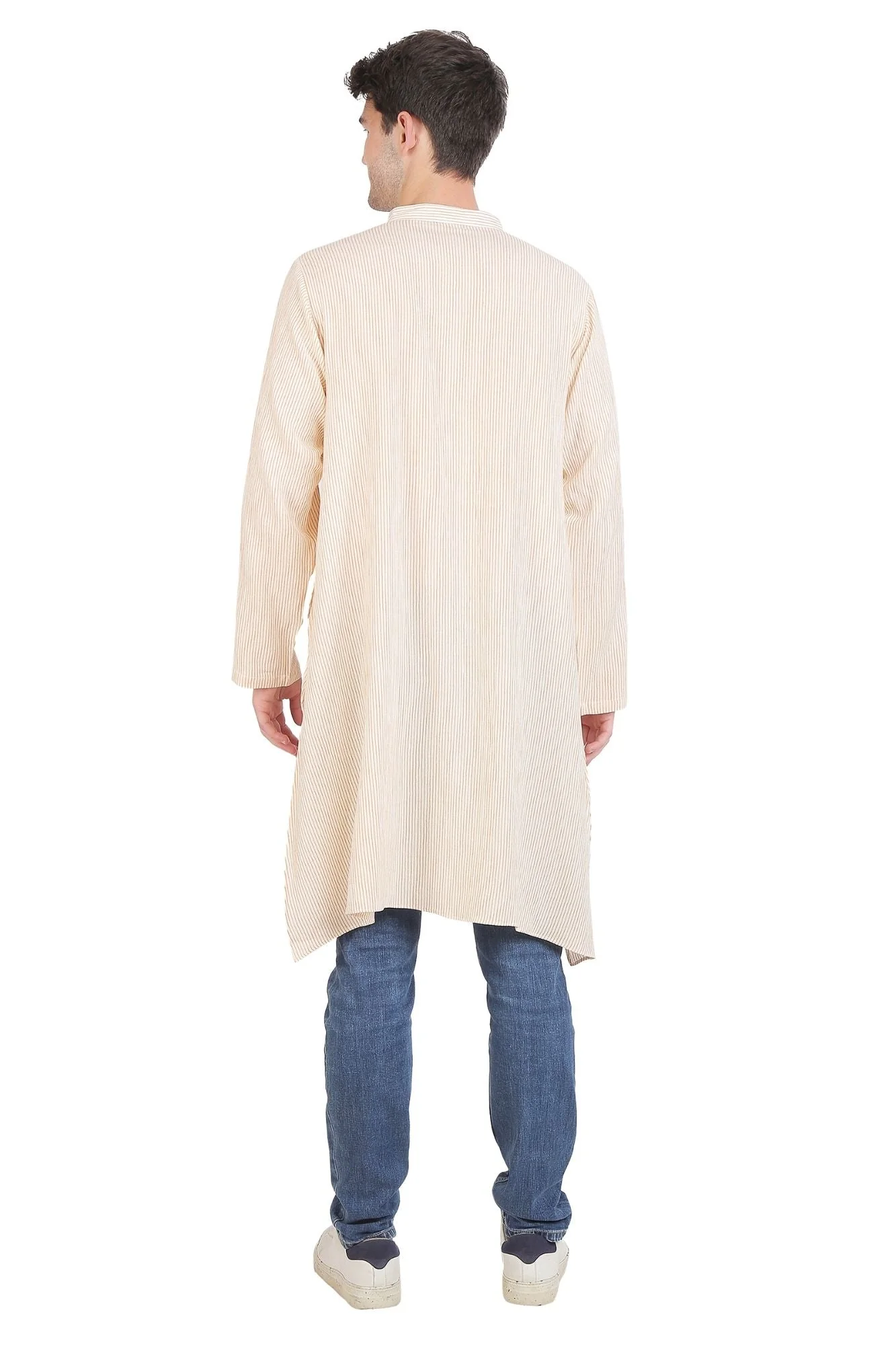 Men Ginger Striped Kurta - Chenance