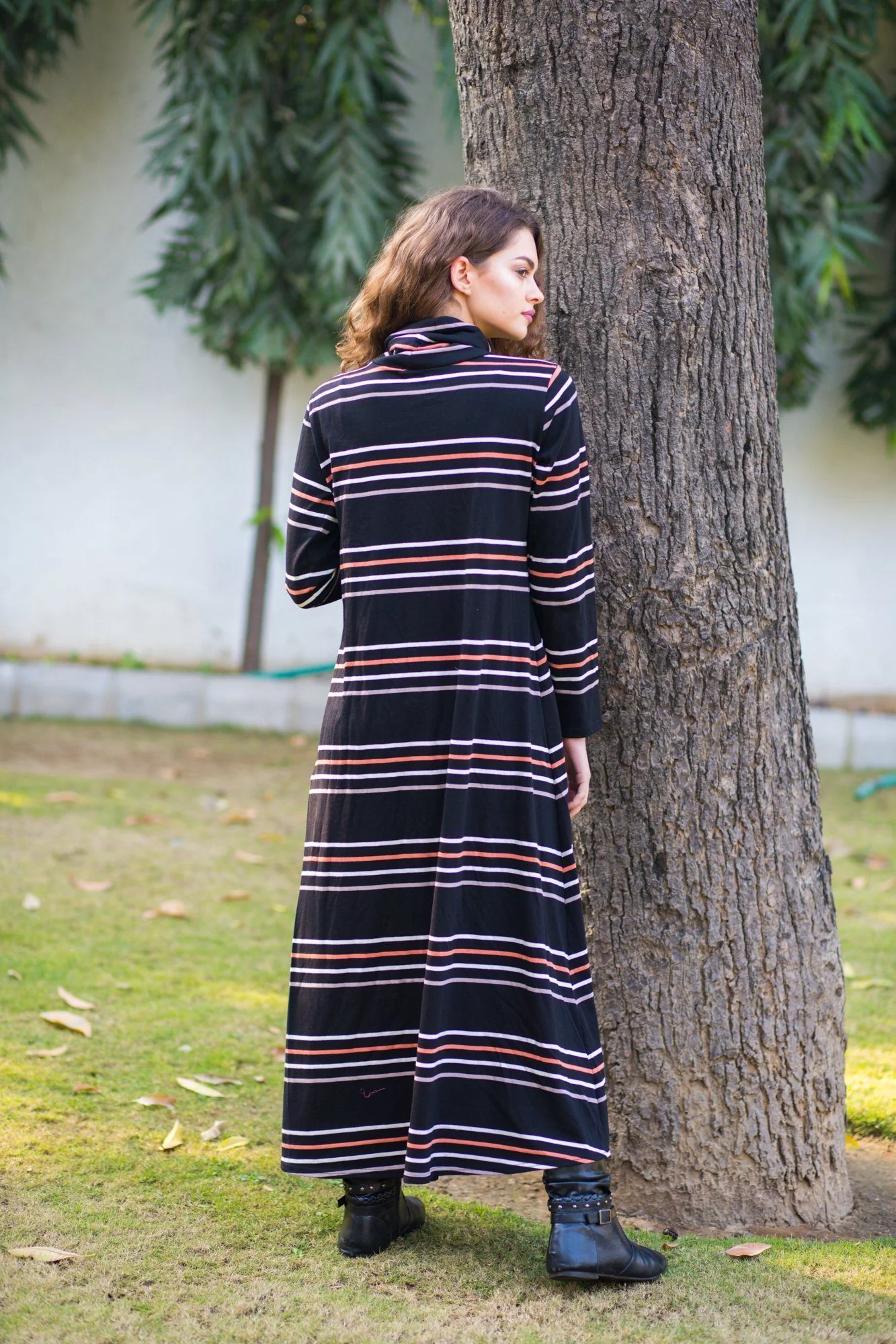 Premium Striped Stretchable Maternity Dress - Chenance