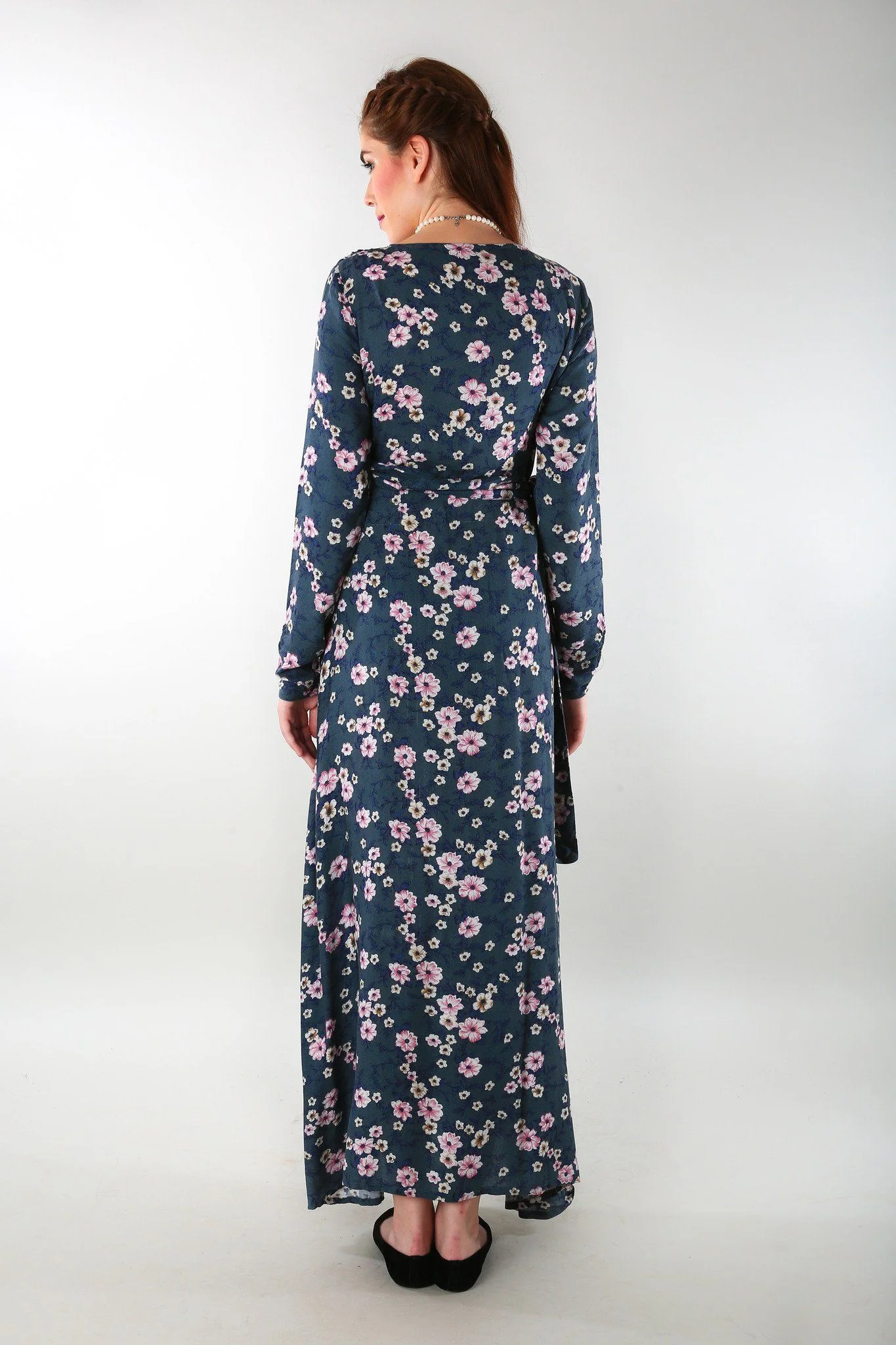 Floral Rich Print Front Wrap Maternity Dress - Chenance