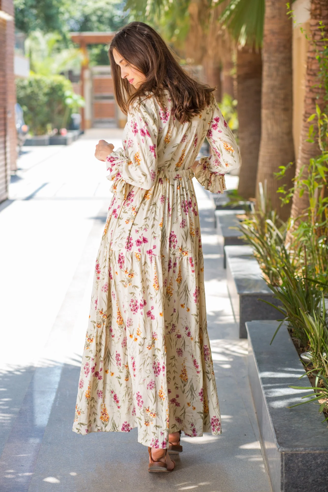 Offwhite Layered Maternity & Nursing Dress - Chenance