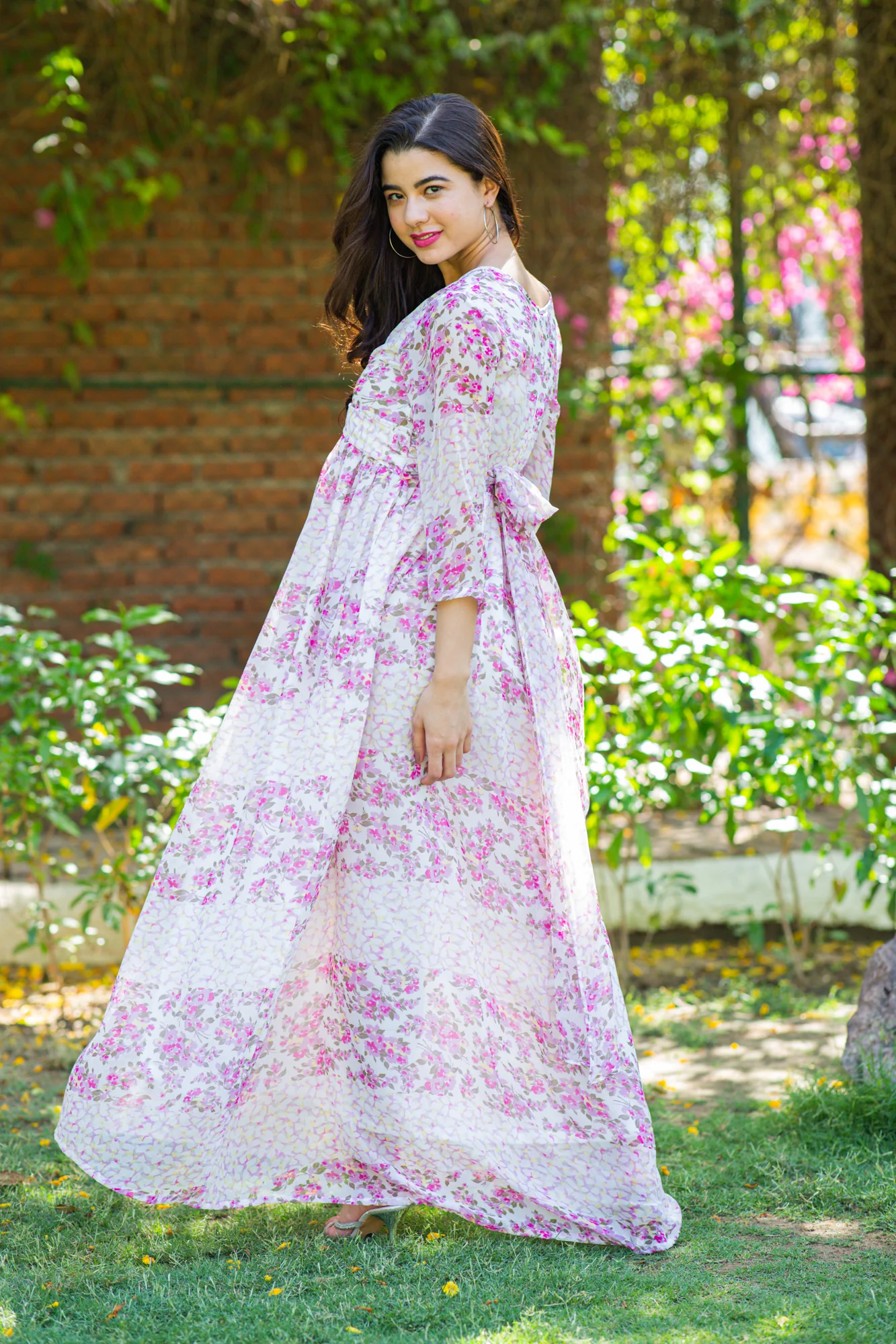 Luxe Rosy Pink Maternity Knot Dress - Chenance