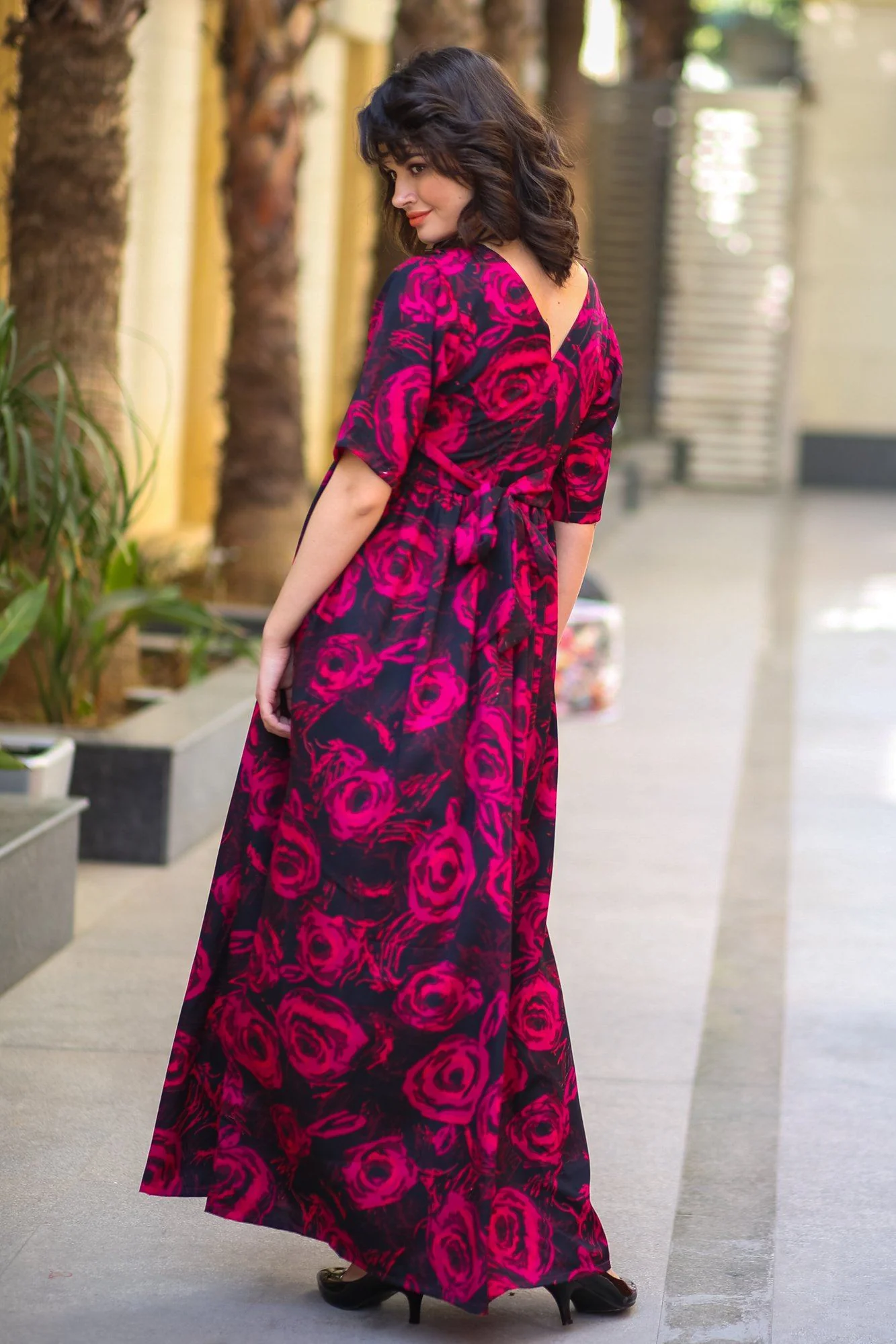 Cranberry Blossom Maternity & Nursing Wrap Dress - Chenance