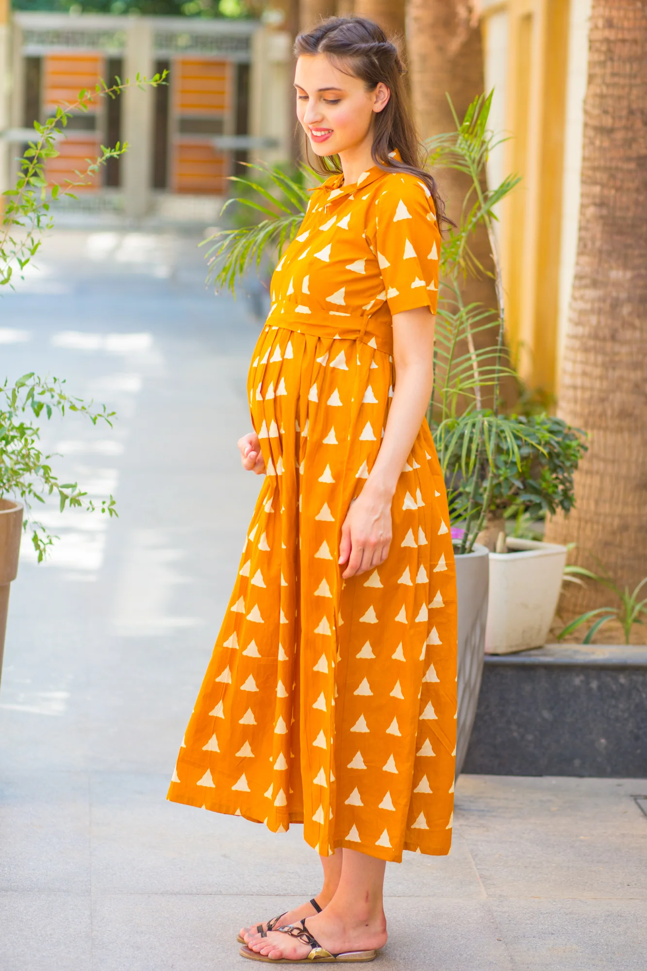 Tuscan Sunny Triangle Maternity & Nursing Dress - Chenance