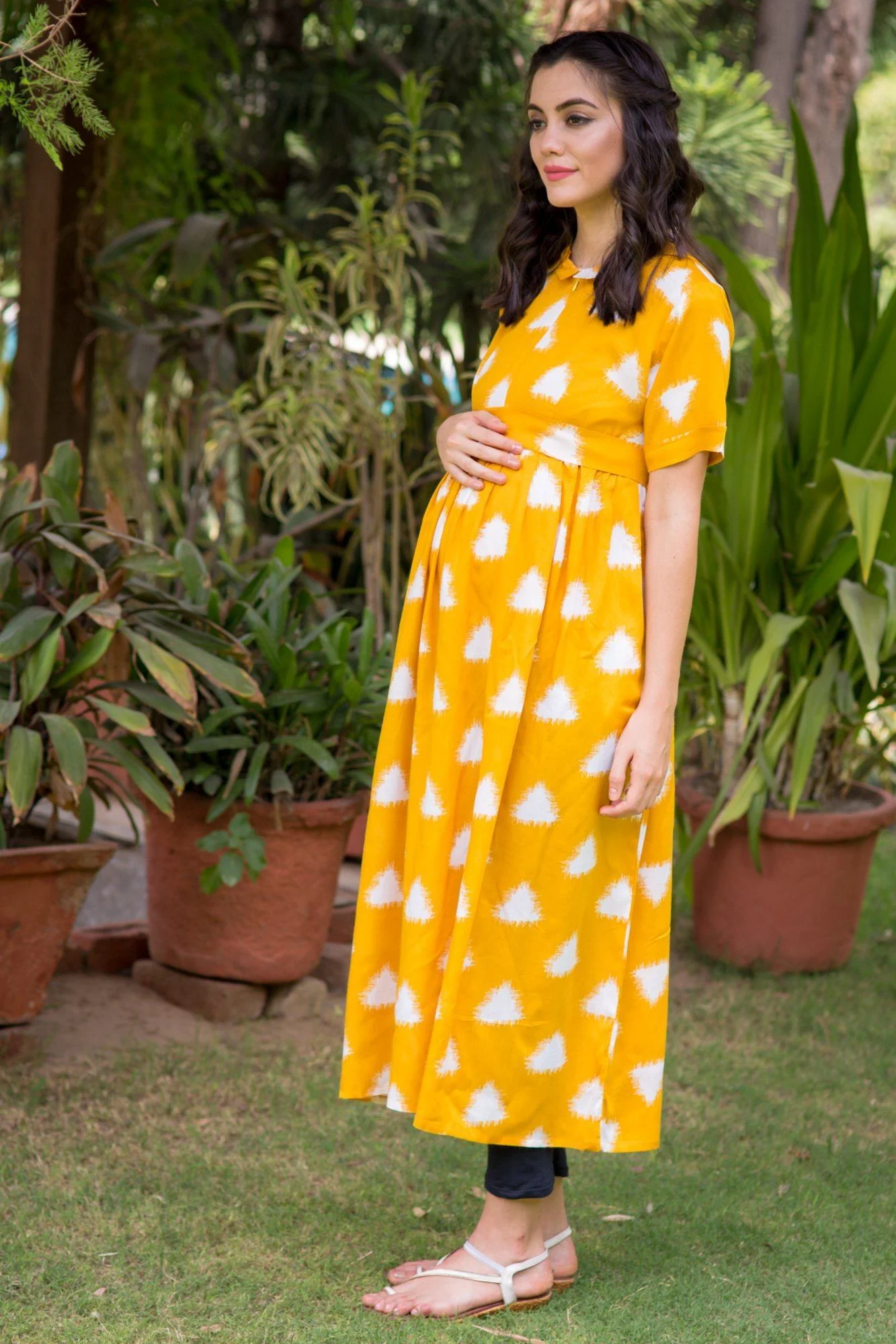 Canary Triangle Maternity & Nursing Dress - Chenance