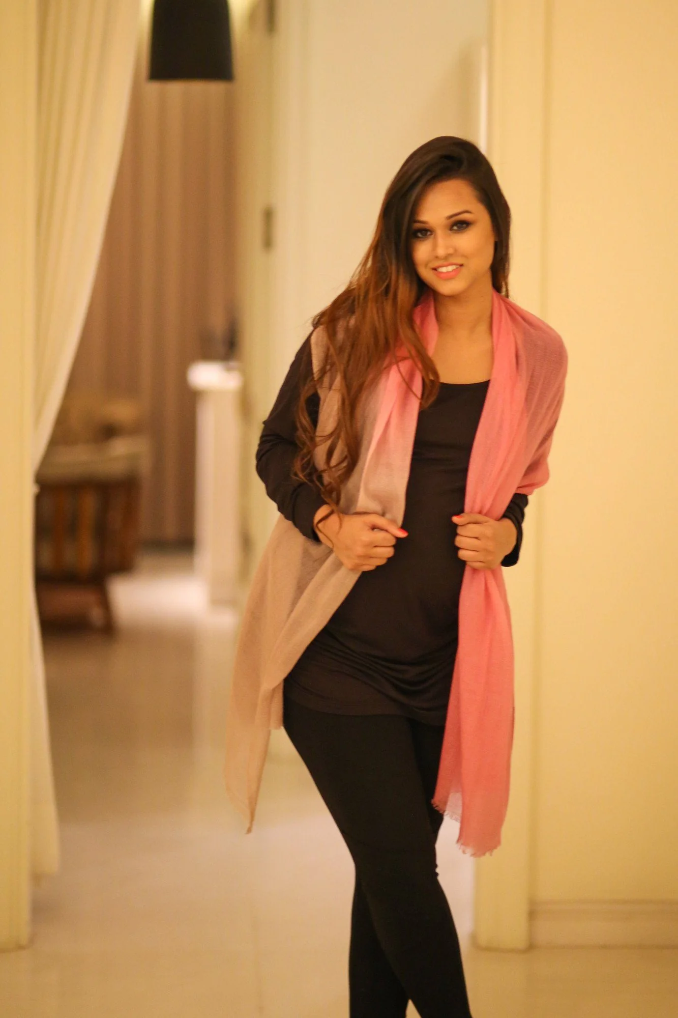 Luxe Pink Ombre Silk Modal Scarf - Chenance