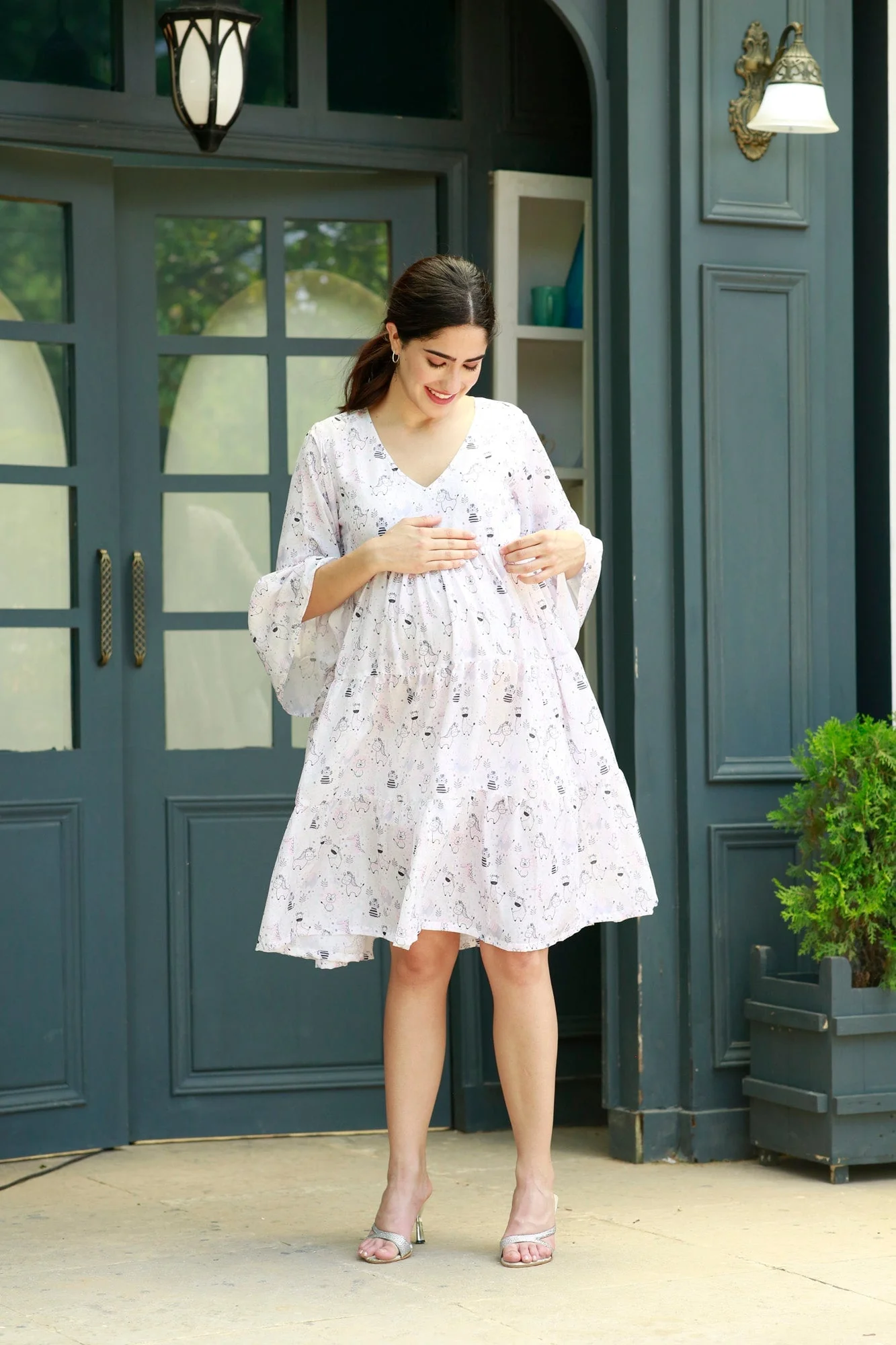 Lovable Cheeky Maternity & Nursing Frill Dress - Chenance