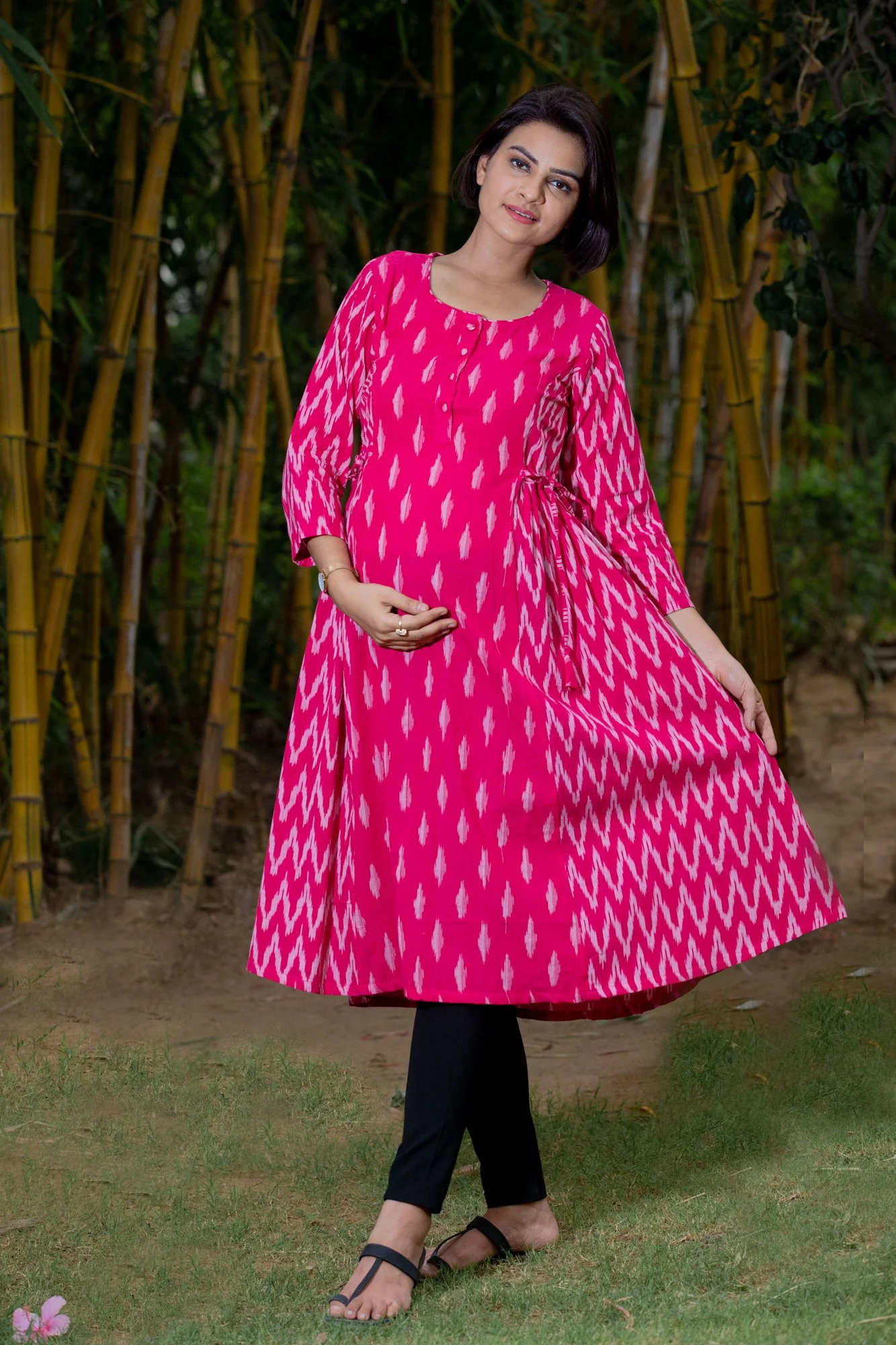 Rouge Ikat Maternity & Nursing Kurta - Chenance