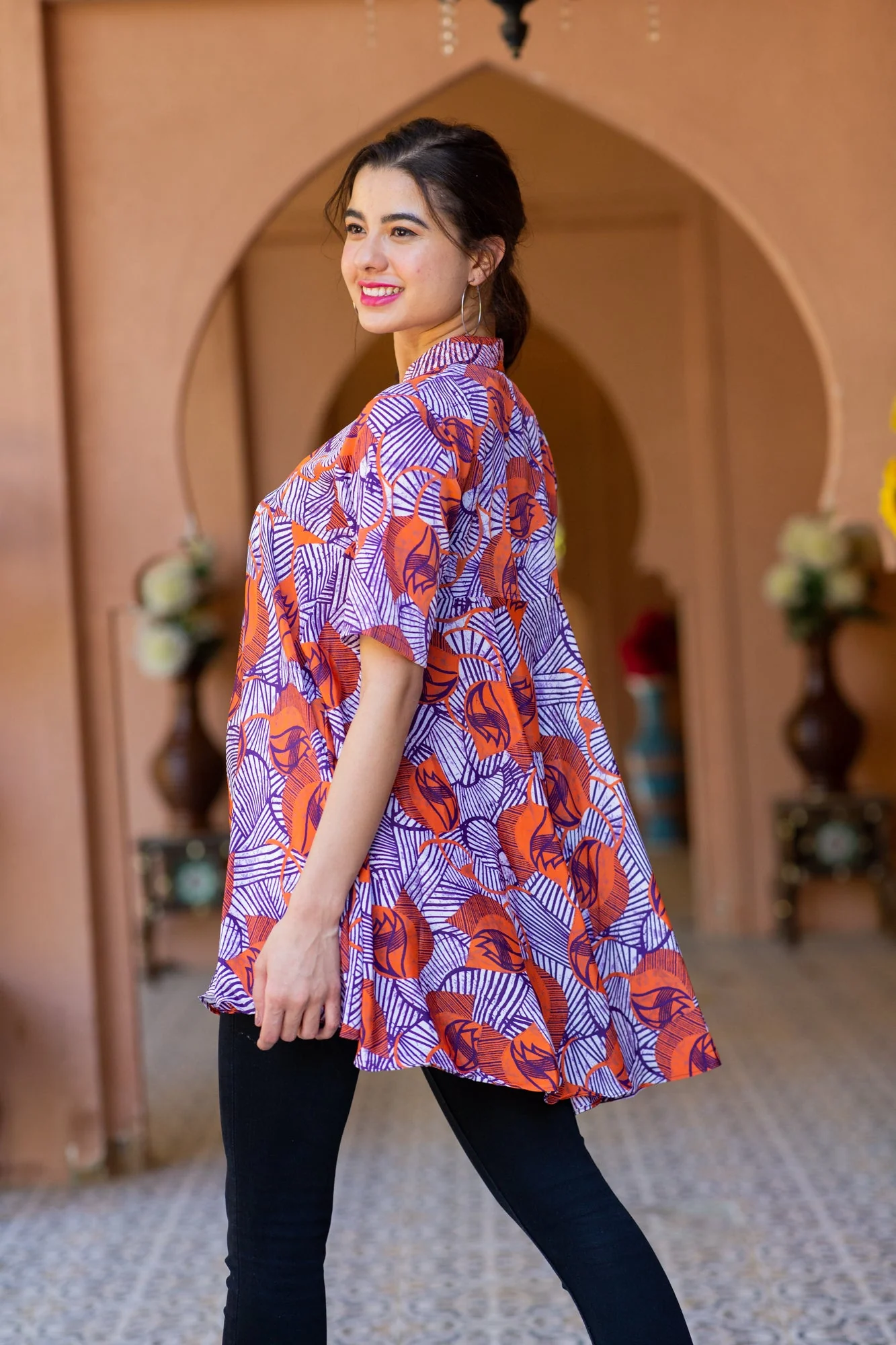 Serene Daisy Doodle Pintucks Maternity & Nursing Top - Chenance