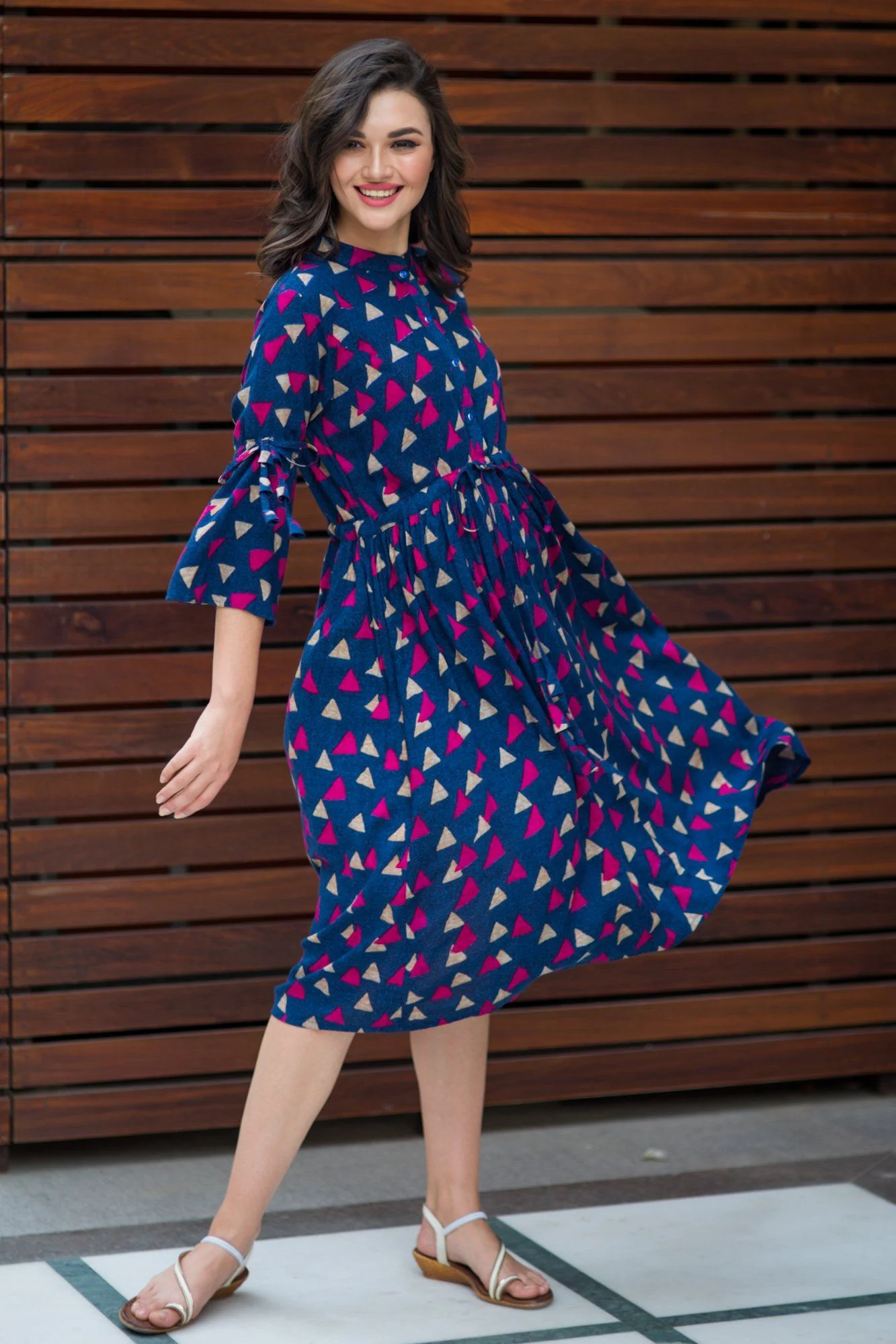 Playful Triangle Tie Maternity & Nursing Kurta Dress - Chenance