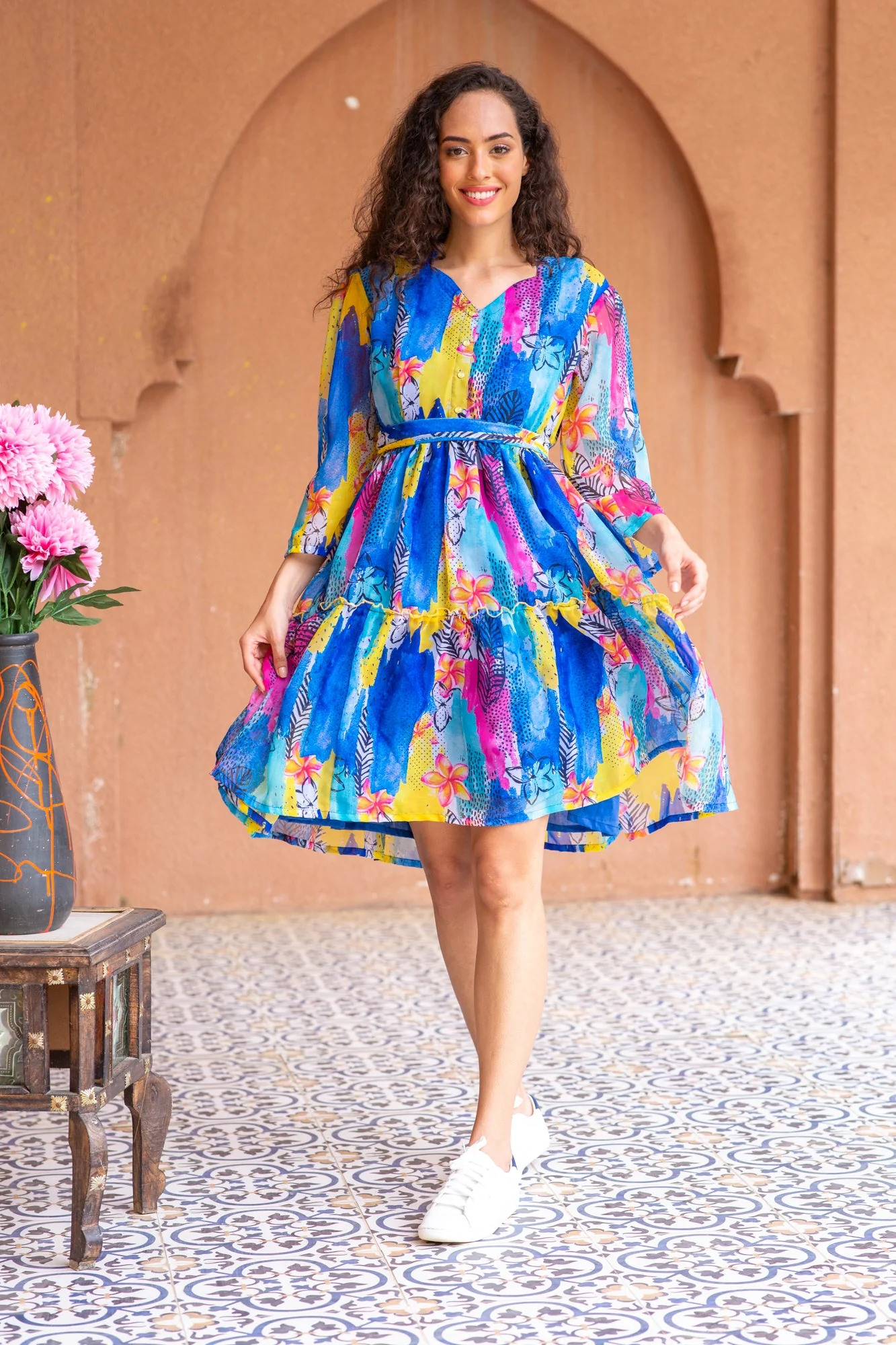 Aquamarine Swing Maternity Flair Dress - Chenance