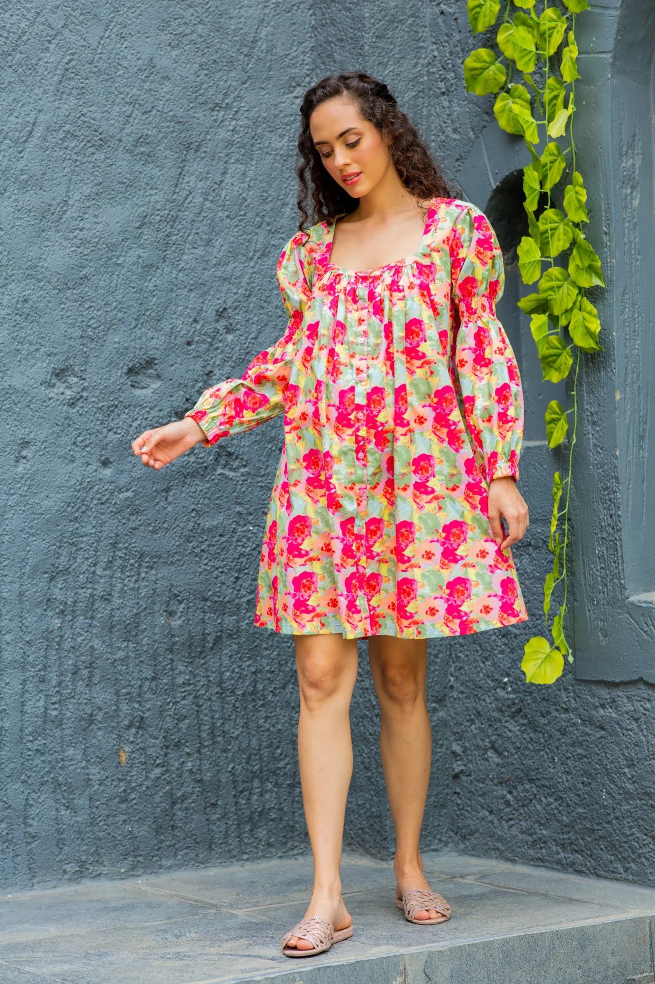 Peppy Garden 100% Cotton Maternity & Nursing Dress - Chenance