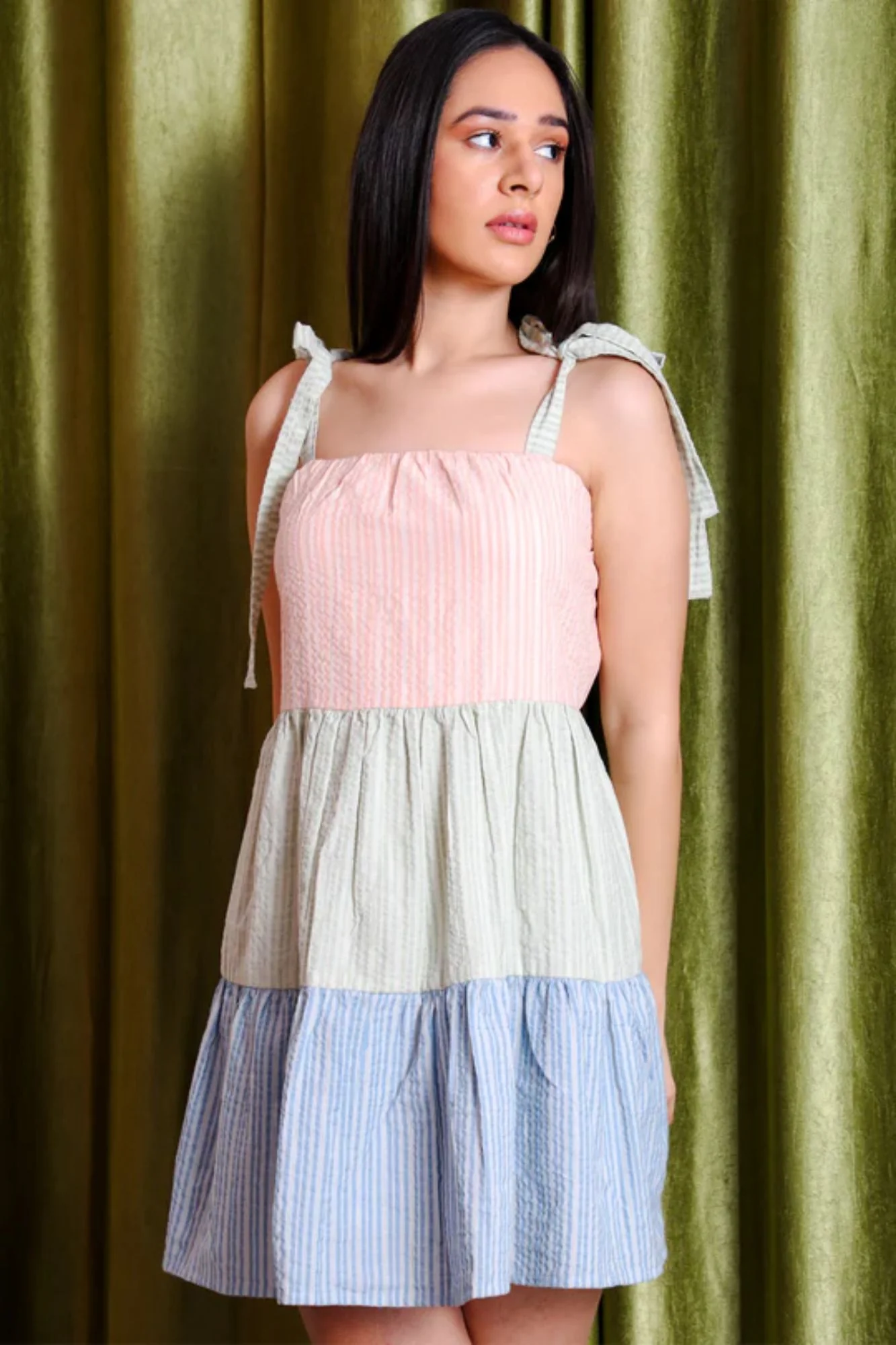 Casata Maternity Tiered Dress (100% Cotton) - Chenance