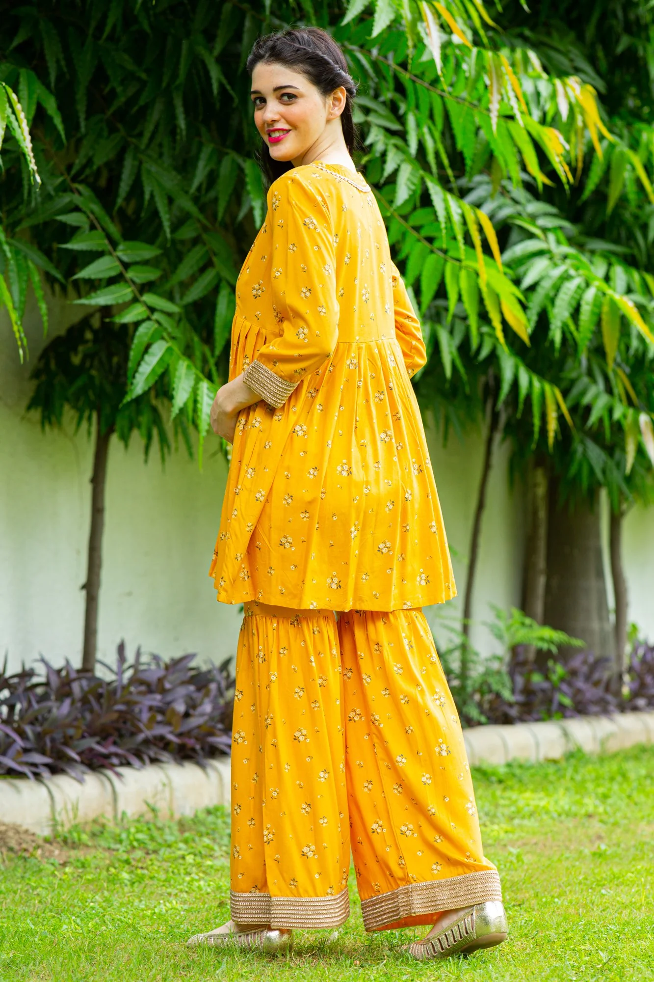 Marigold Yellow Maternity & Nursing Suit Set (2 pc) - Chenance