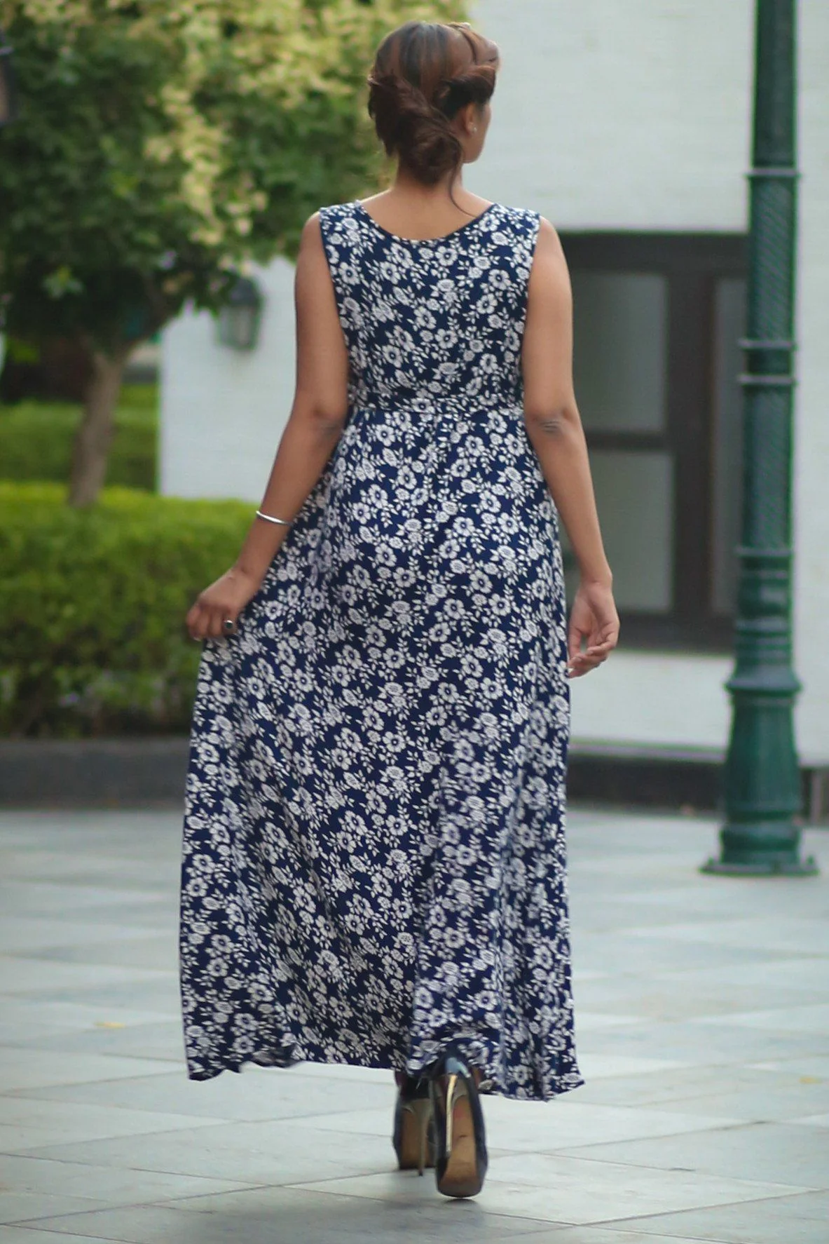 Printed Twill Flair Maternity Dress - Chenance