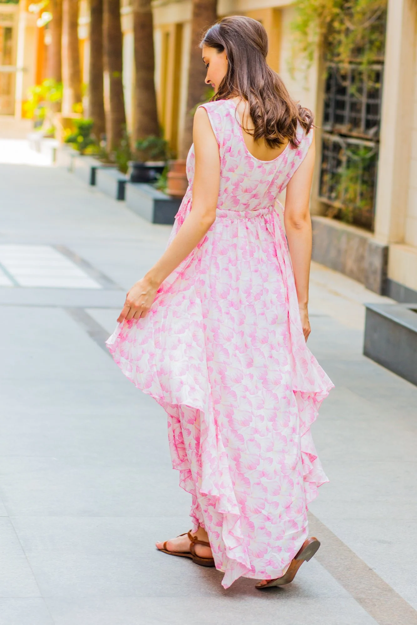 Serene Pink Blossom Flow Dress - Chenance