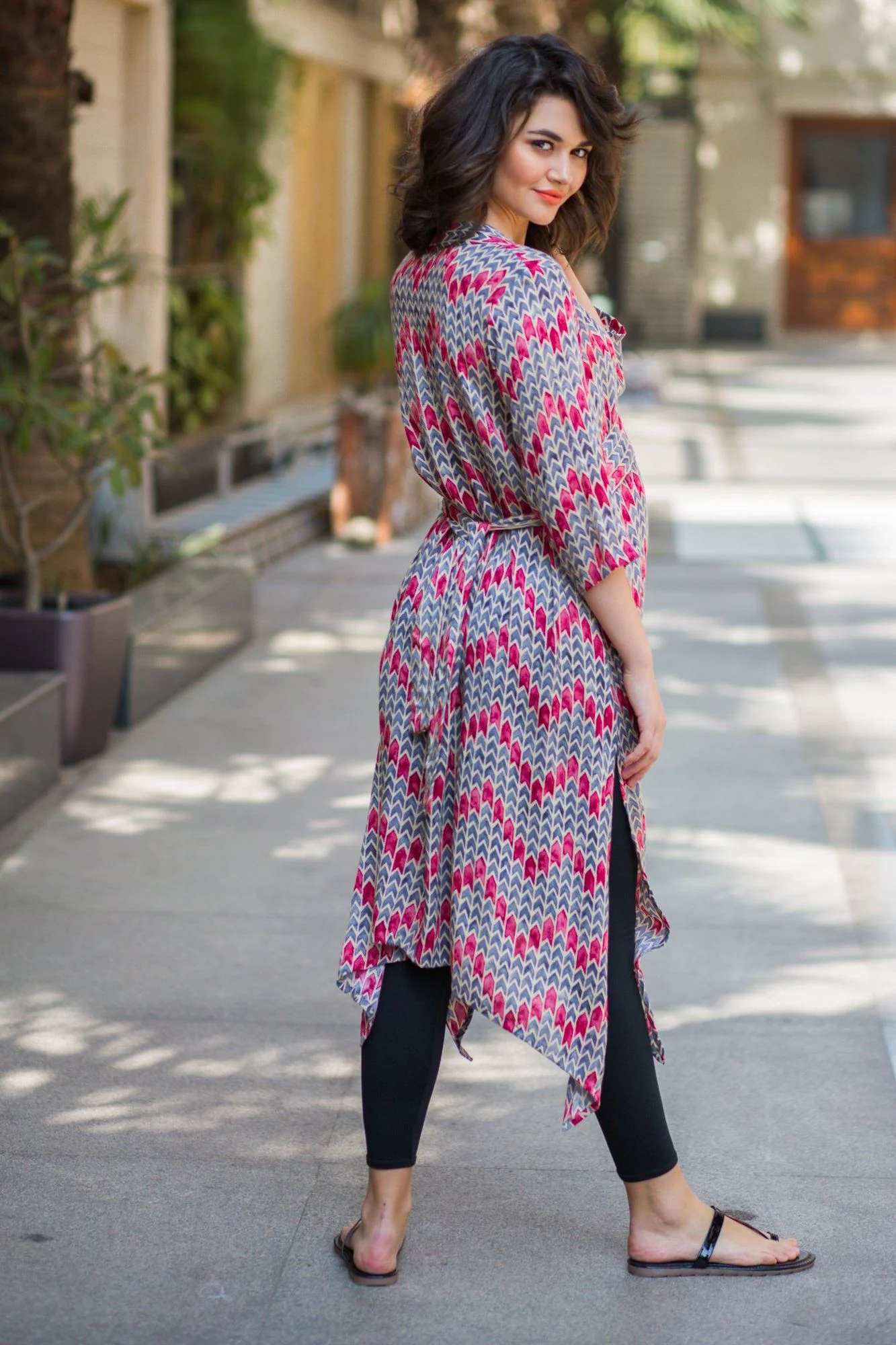 Orchid Zig Zag Maternity & Nursing Kurta - Chenance