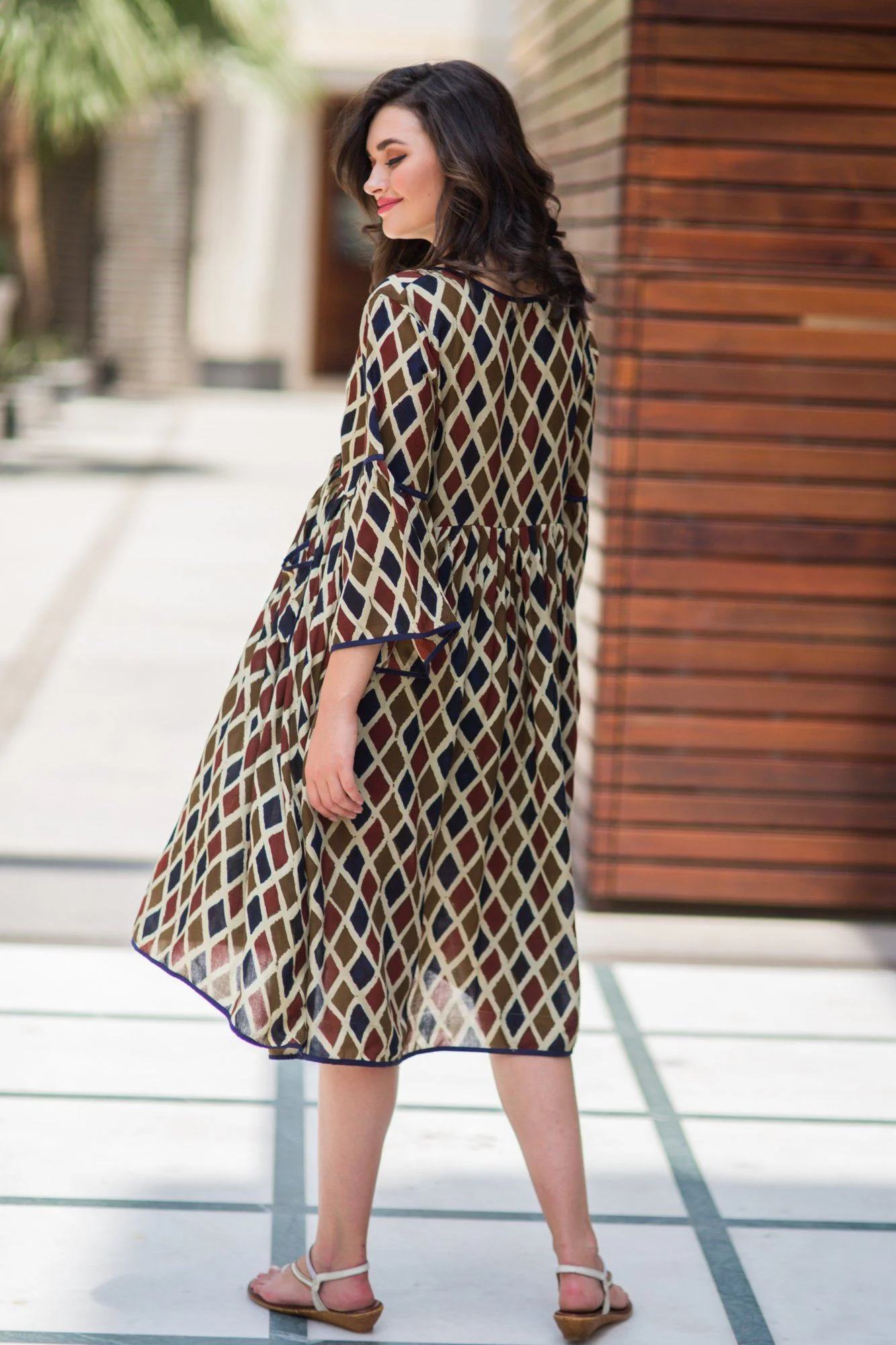 Rhombus Boho Maternity & Nursing Dress - Chenance