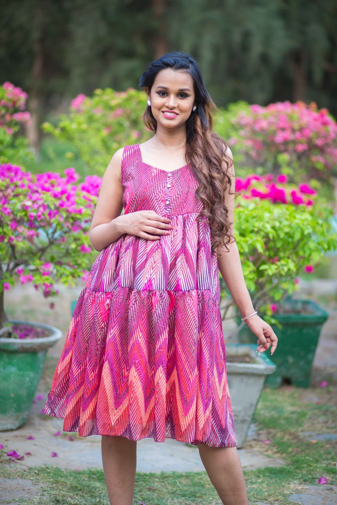 Layered Maternity & Nursing Dress - Chenance