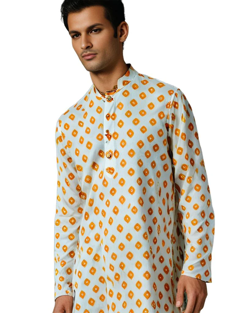 Men Cheerful Beige Kurta Sets (2pc) - Chenance