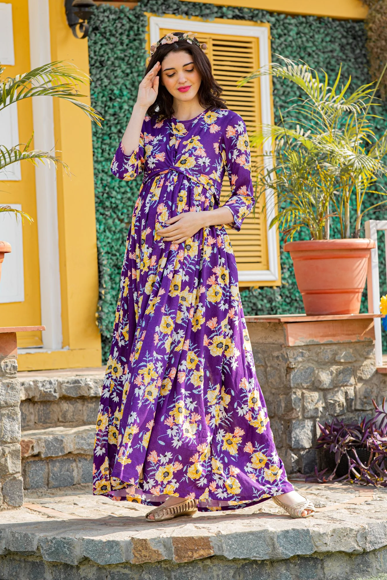 Pretty Violet Maternity Knot Dress - Chenance