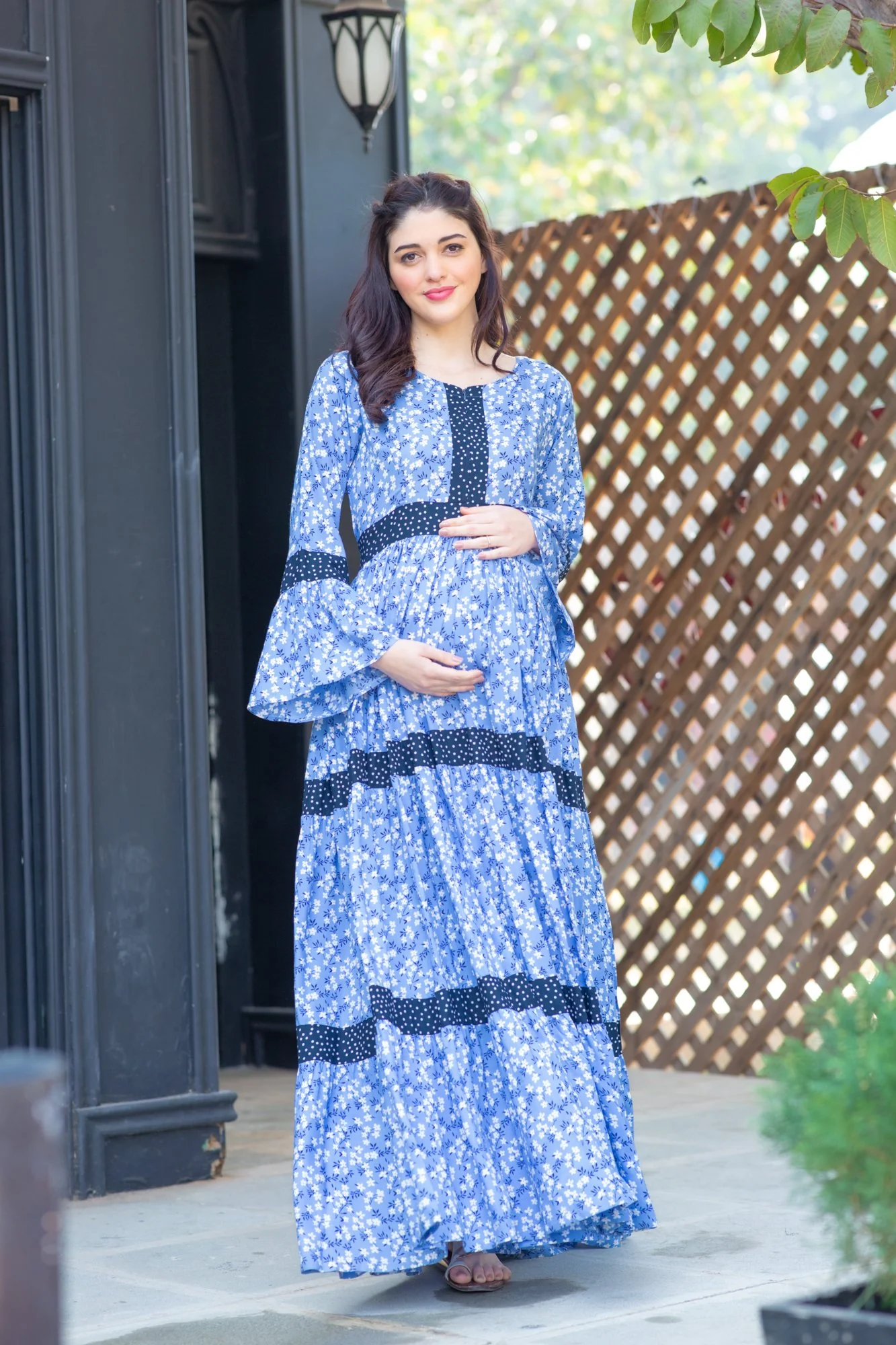 Lavender Floral Maternity & Nursing Dress - Chenance