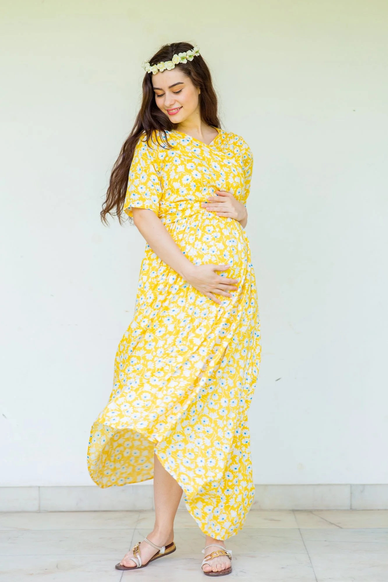 Sunny Maternity & Nursing Hi- Low Wrap Dress - Chenance