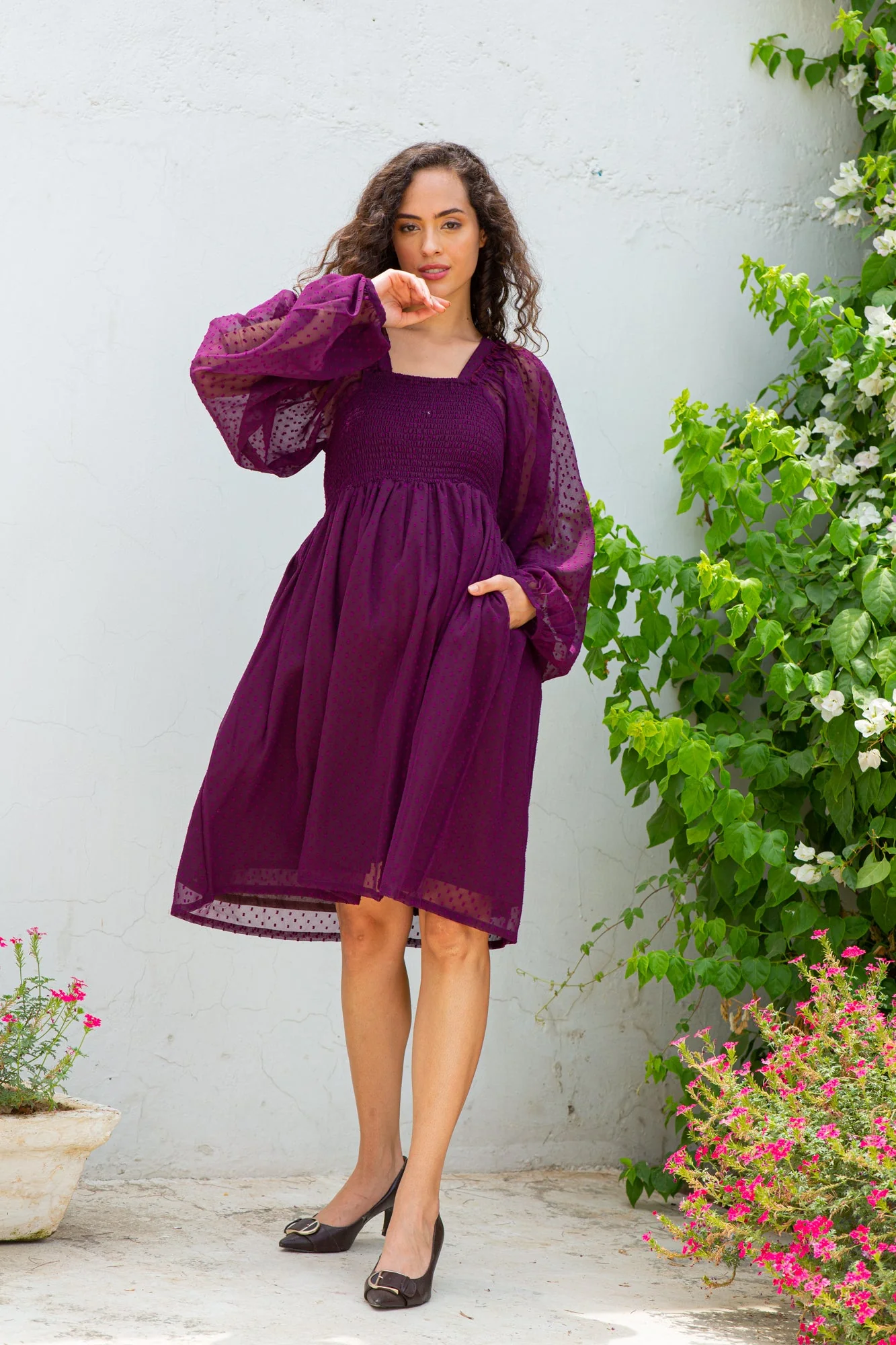 Classy Grape Wine Maternity Dress - Chenance