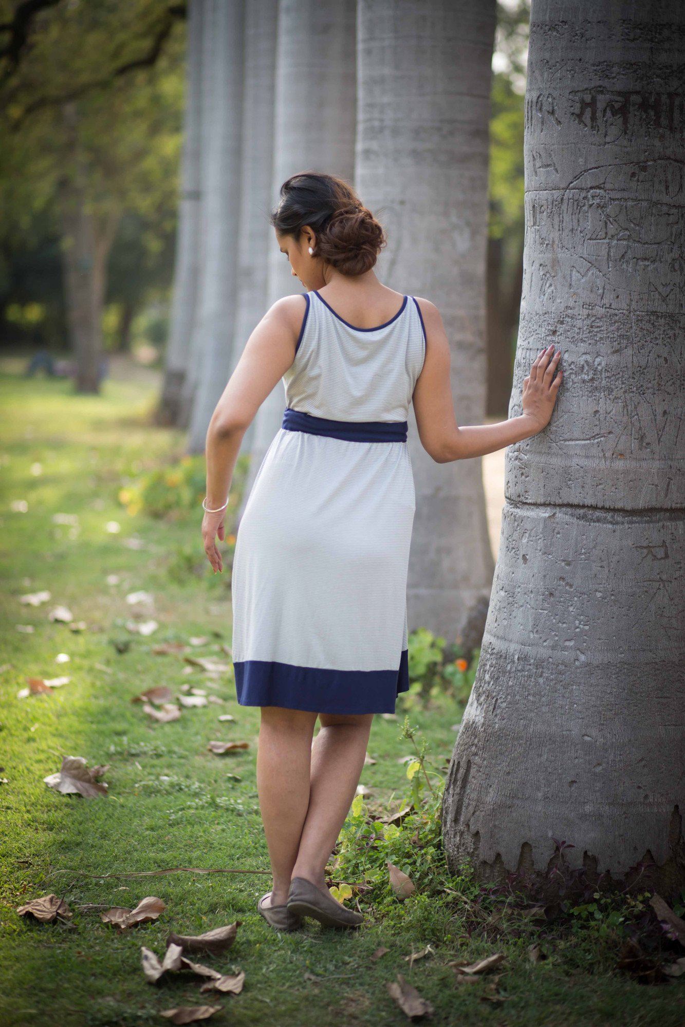 Striped Swing Nursing Dress - Chenance