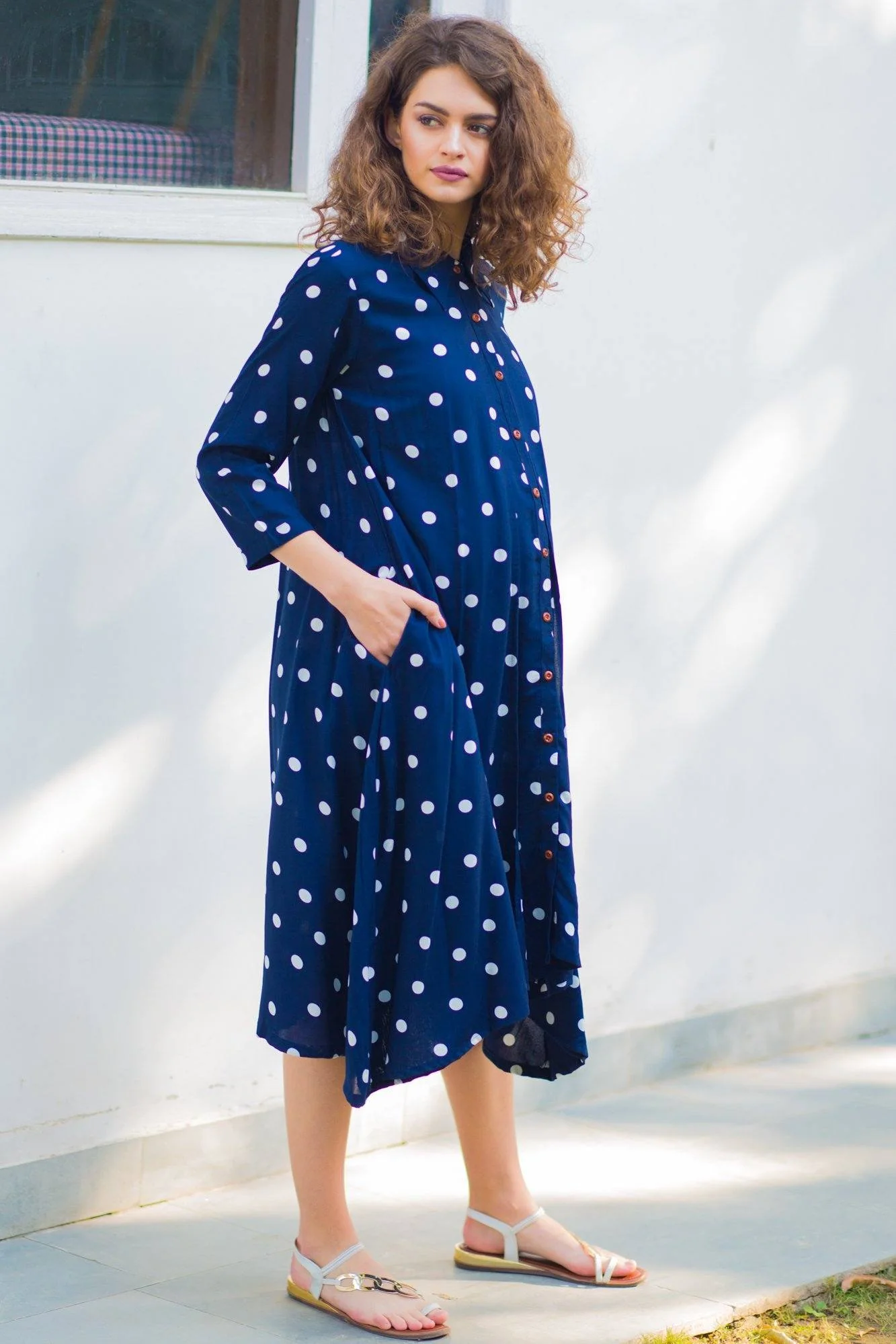 Persian Polka Maternity & Nursing Dress - Chenance