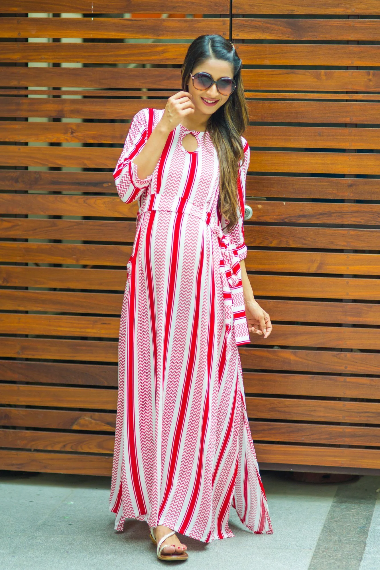 Ruby Rail Side Slit Concealed Zips Feeding Dress - Chenance