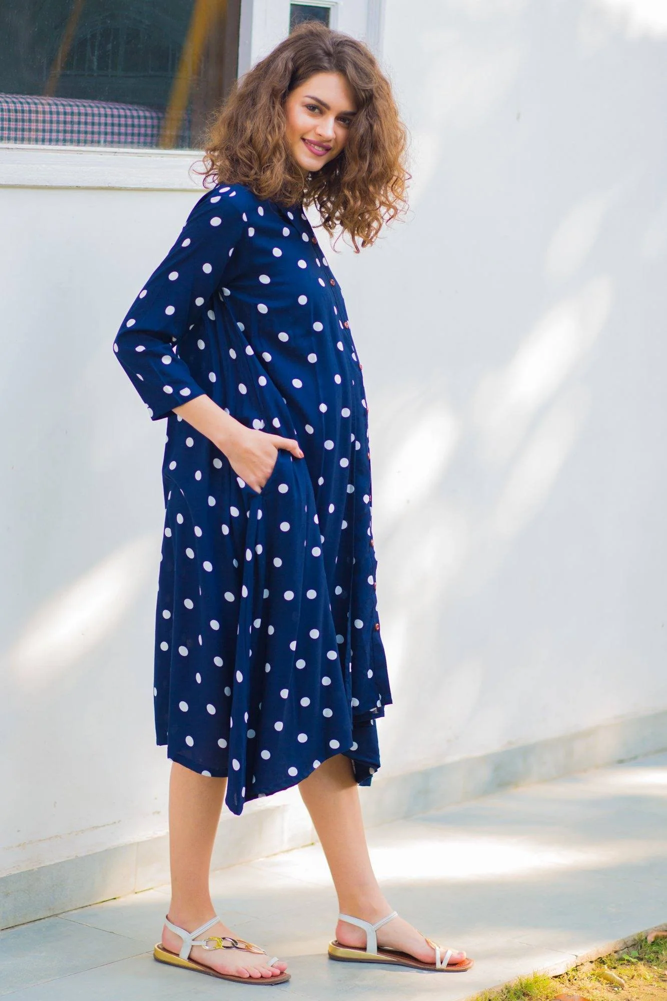 Persian Polka Maternity & Nursing Dress - Chenance