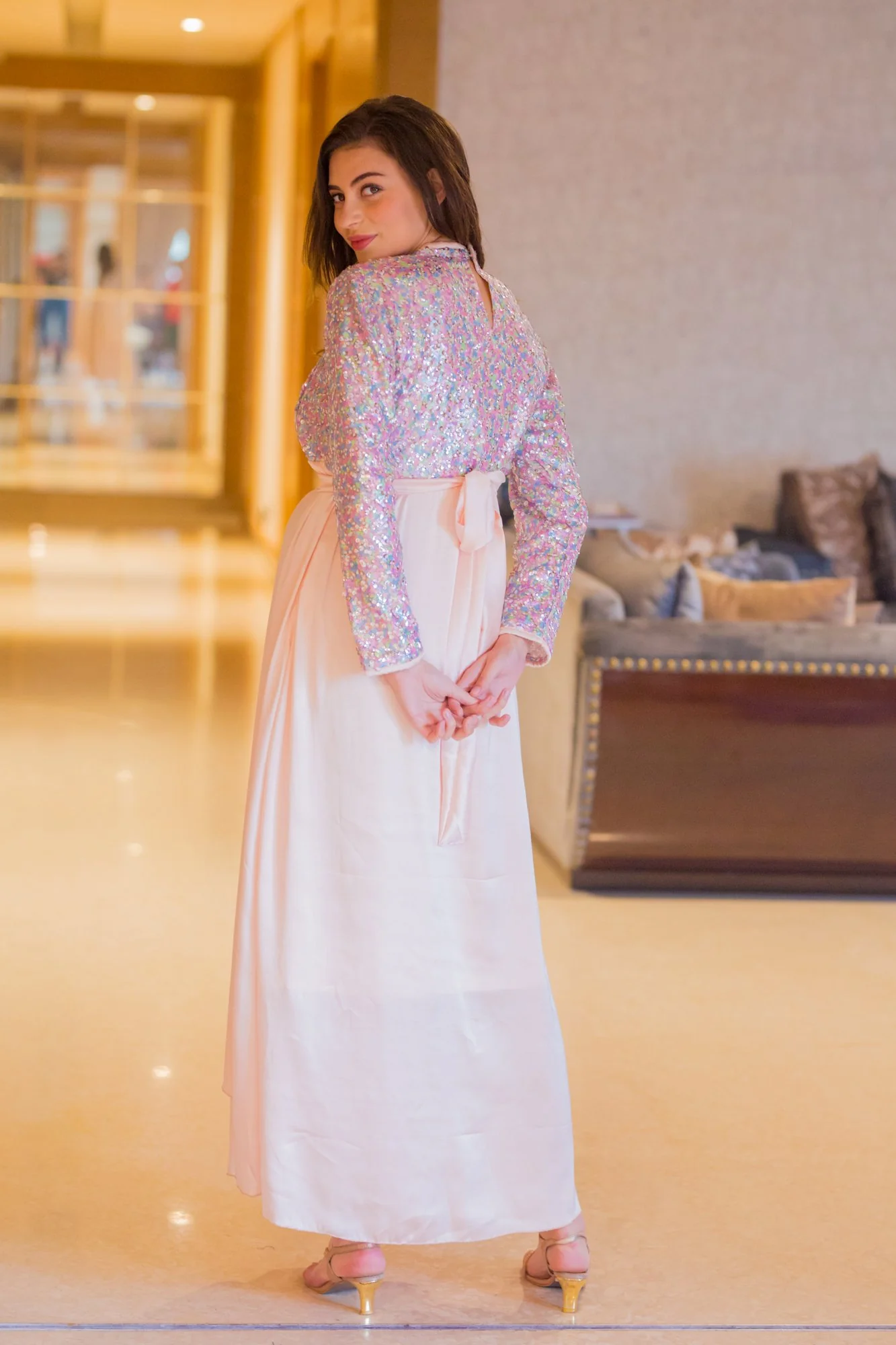 Peppy Sequin Maternity & Nursing Dress - Chenance