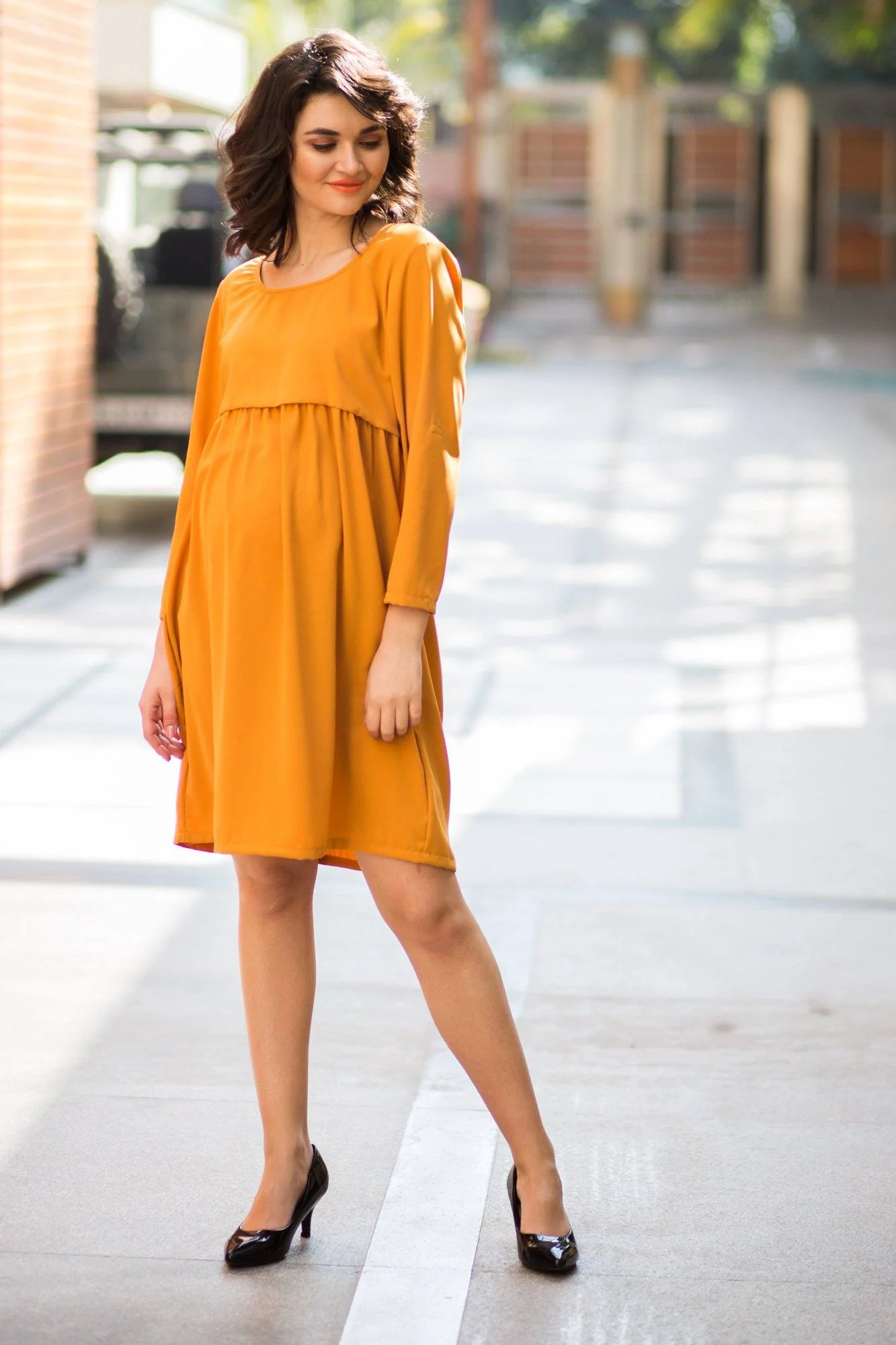Sun City Mustard Maternity Dress - Chenance